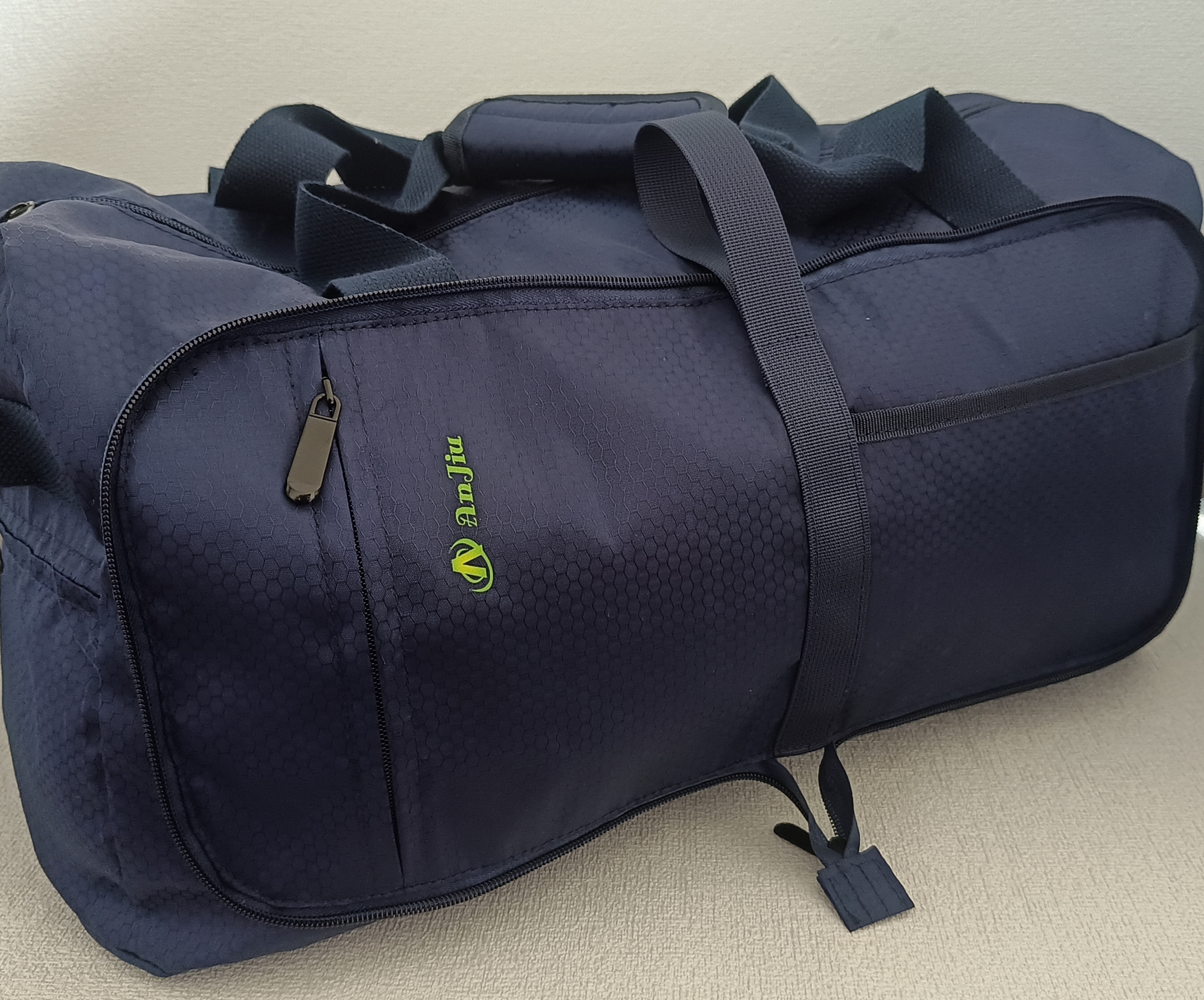 Diamond Grid Cloth Packable Travel Duffle Bag