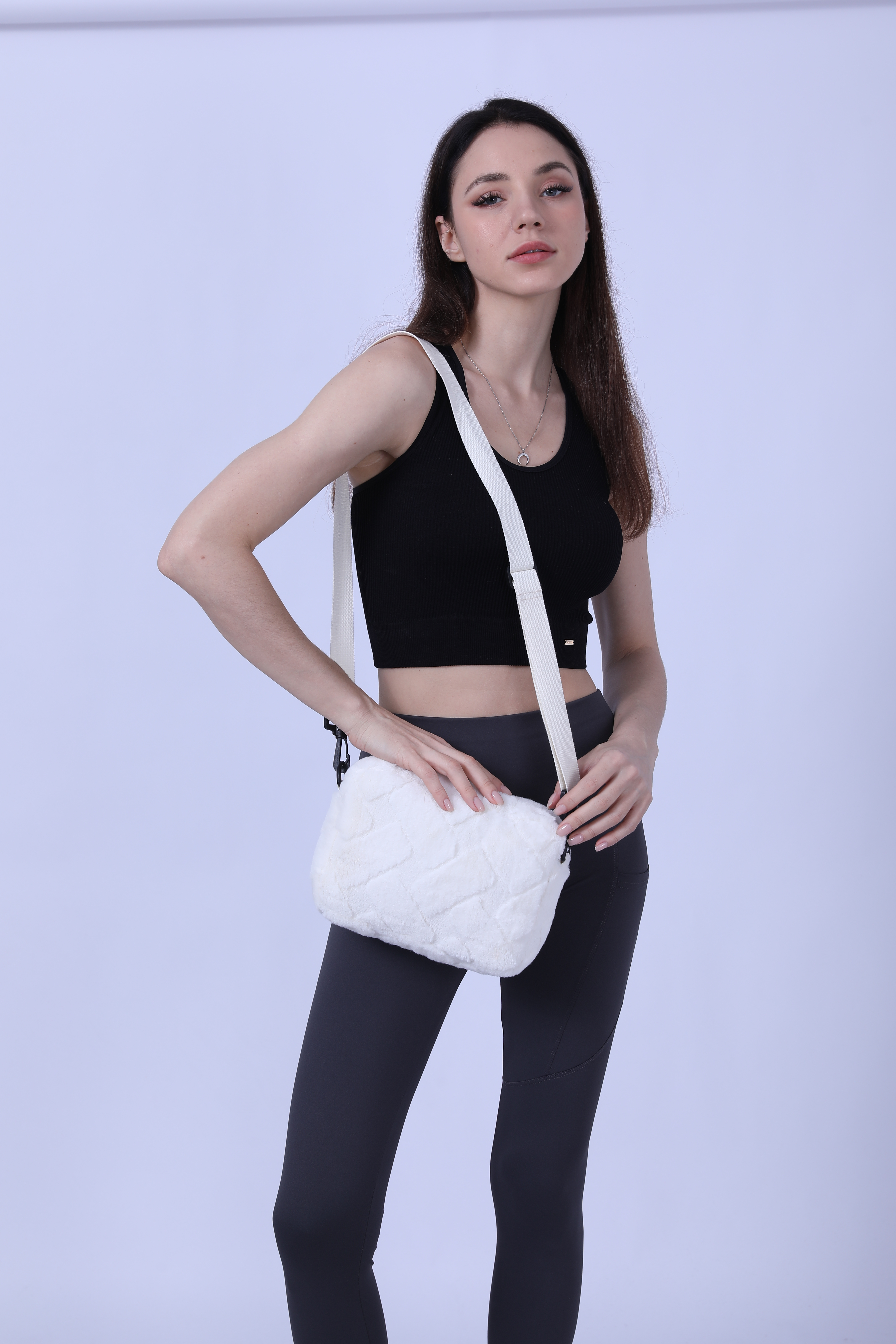 Faux Fur Shoulder Bag Set