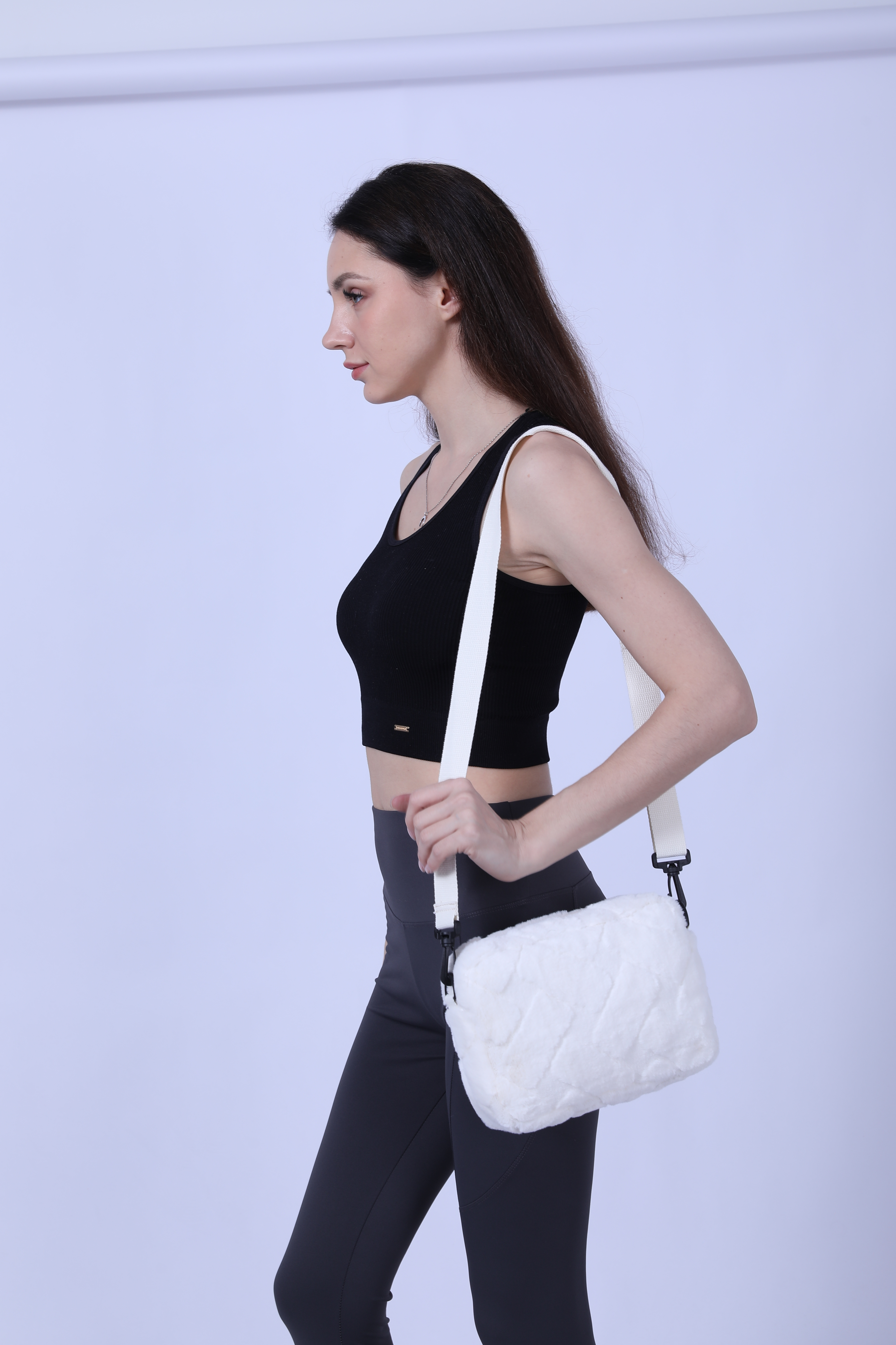 Faux Fur Shoulder Bag Set