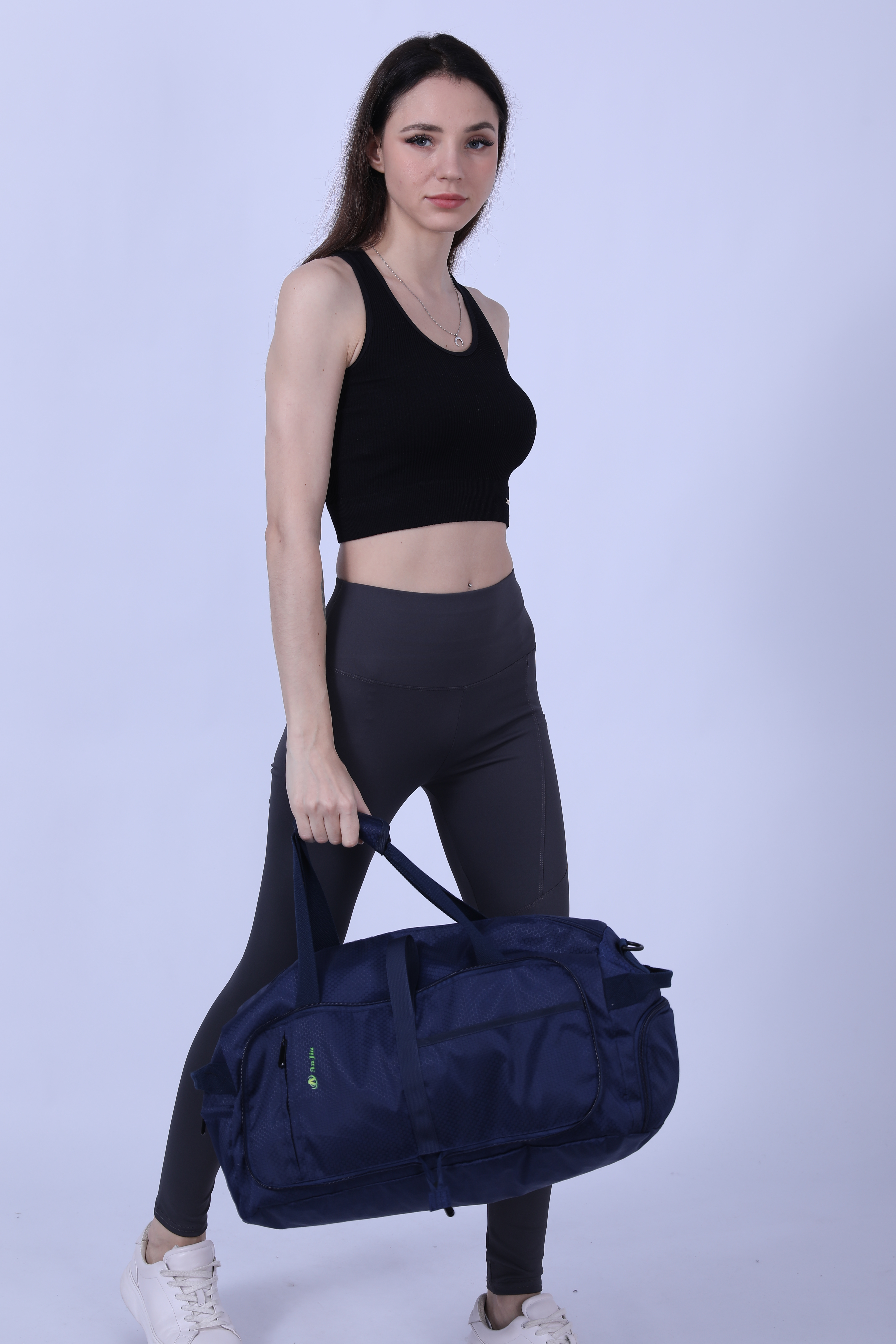 Diamond Grid Cloth Packable Travel Duffle Bag