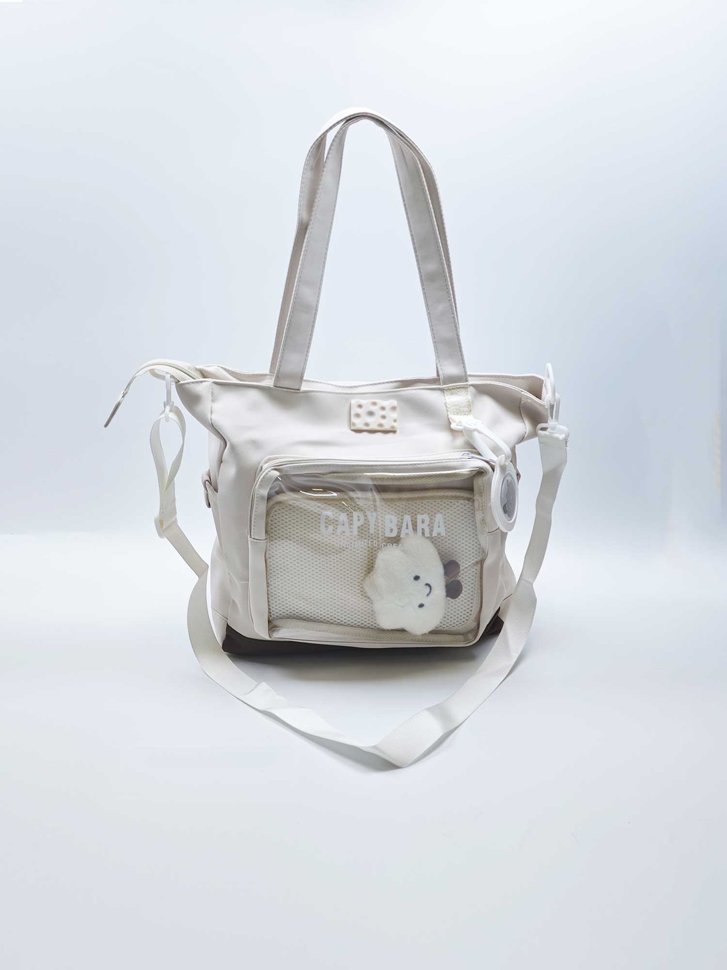 Large capacity student tote travel bag with visual layer