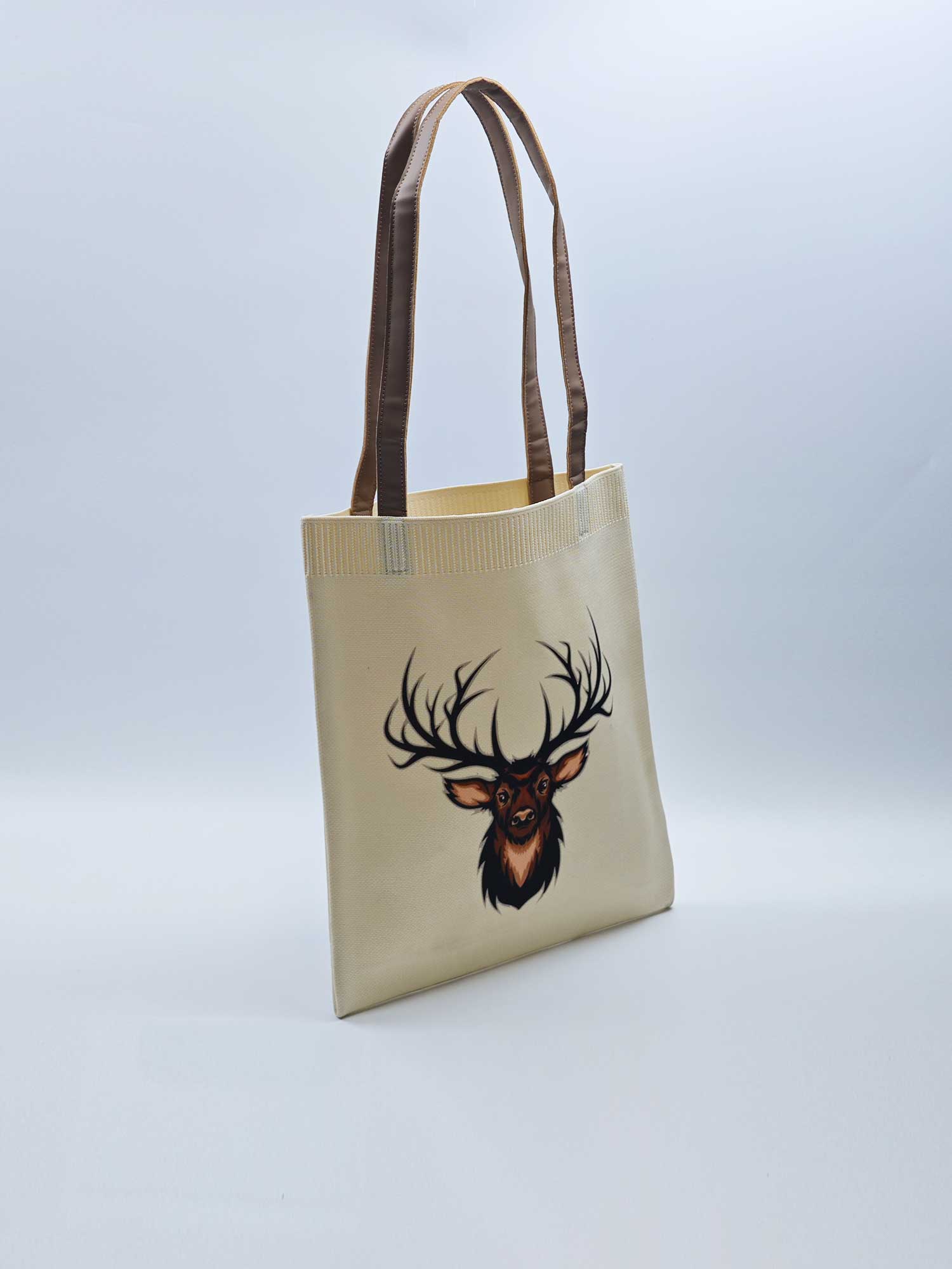 Retro deer pattern single shoulder tote bag