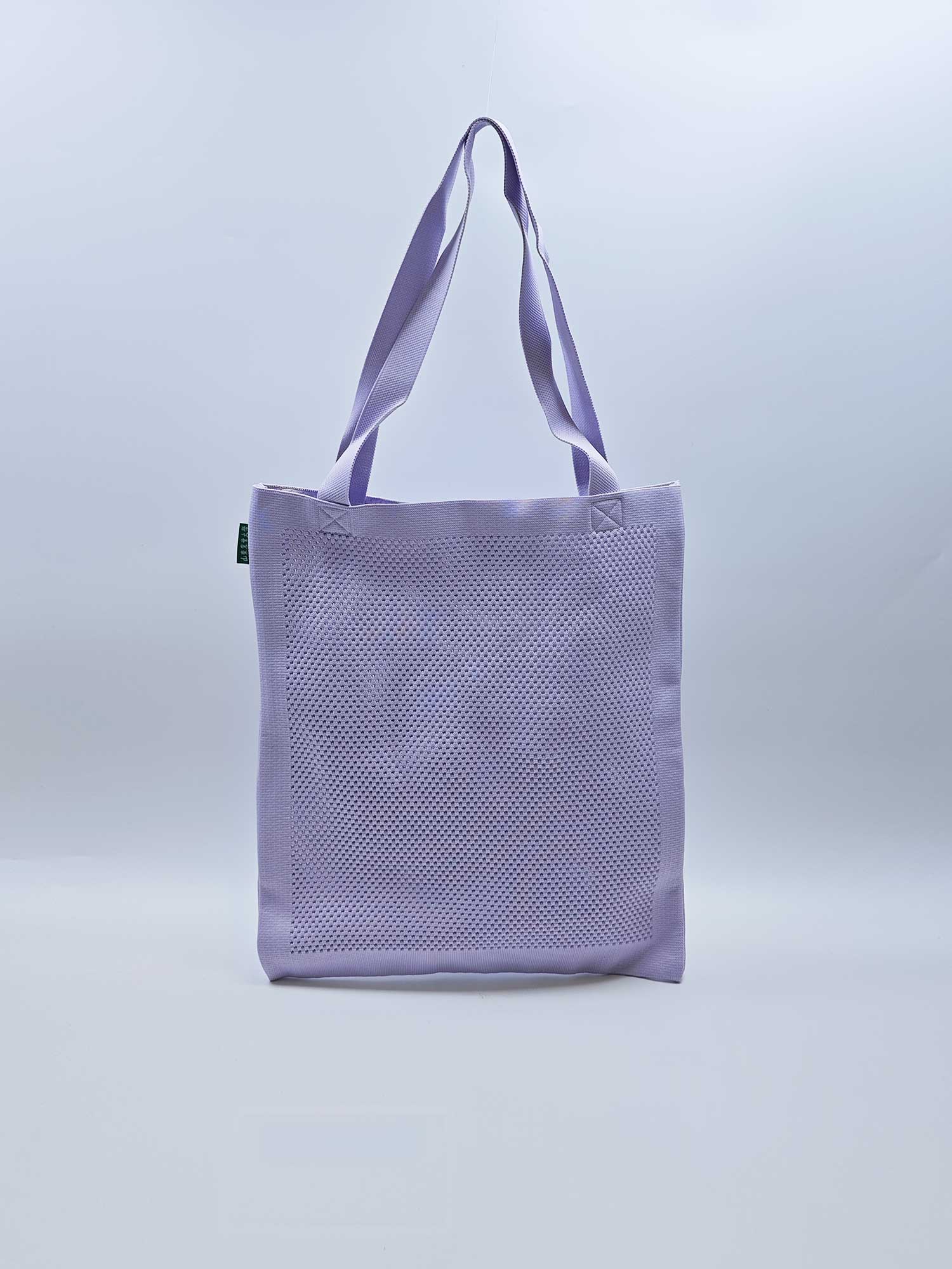 purple casual knitted tote bag