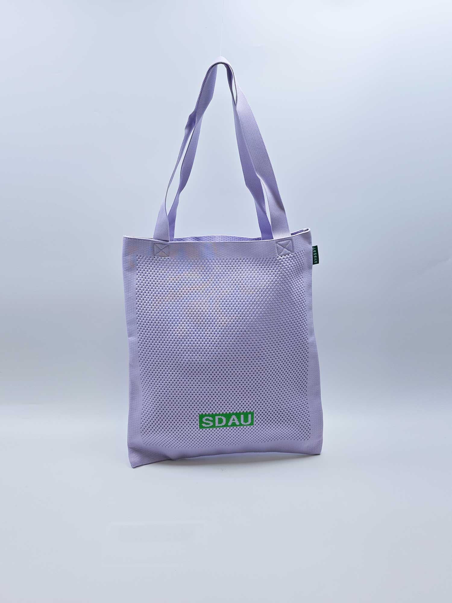 purple casual knitted tote bag