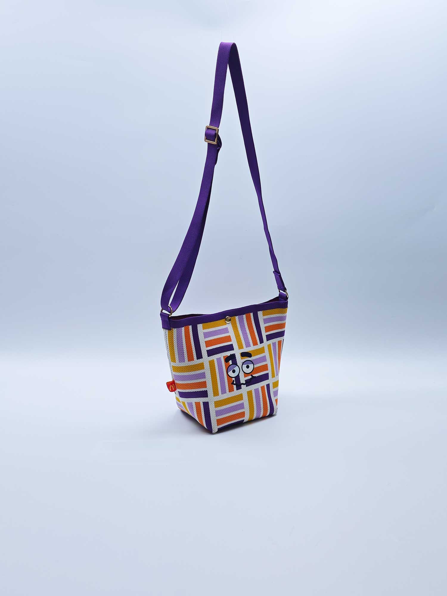 Crossbody color-striped tote bag