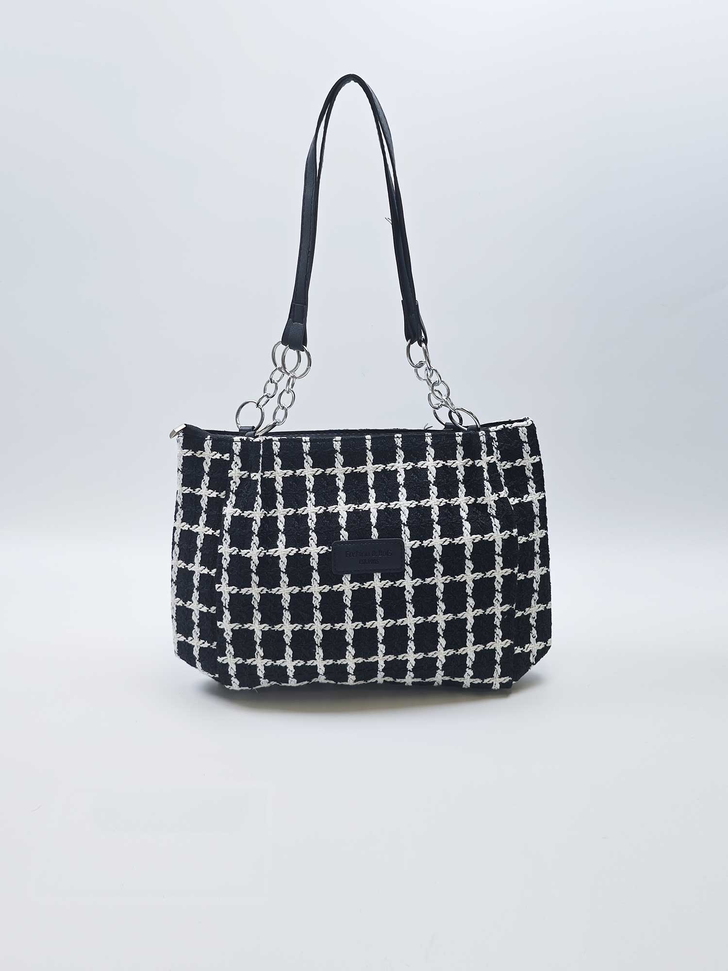 Large capacity grid casual sling shoulder bag