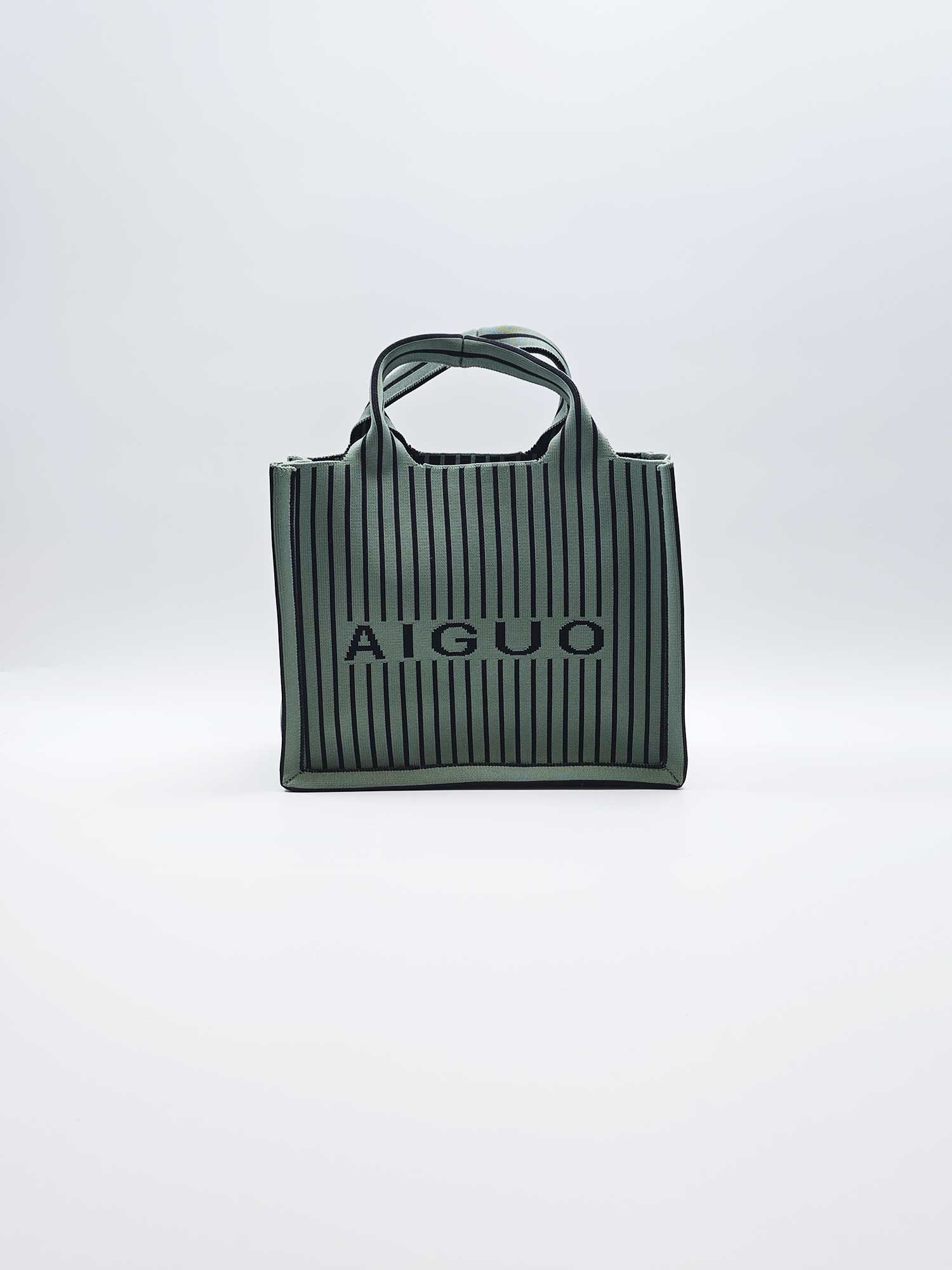Retro geometric stripe tote bag