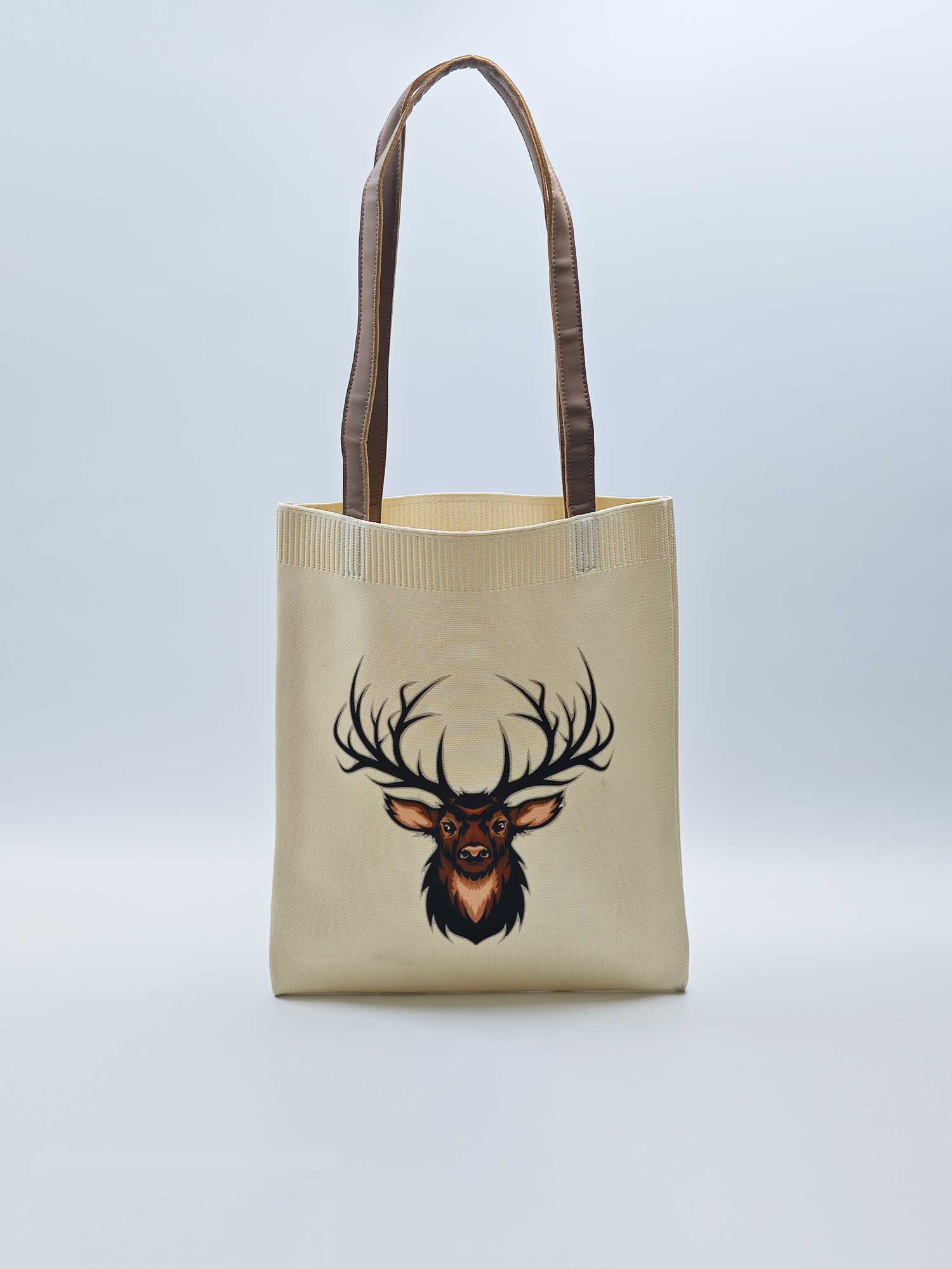 Retro deer pattern single shoulder tote bag