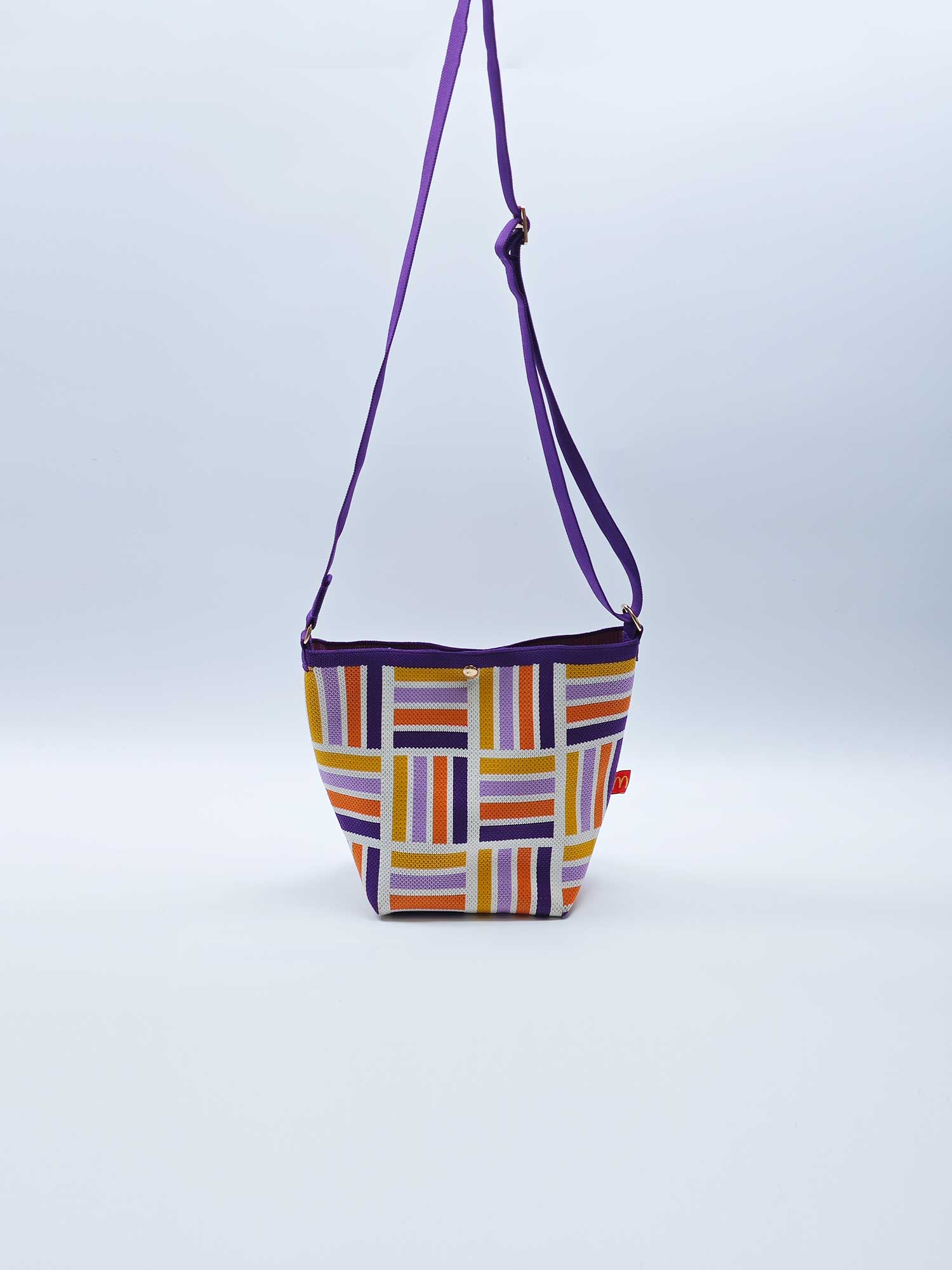 Crossbody color-striped tote bag