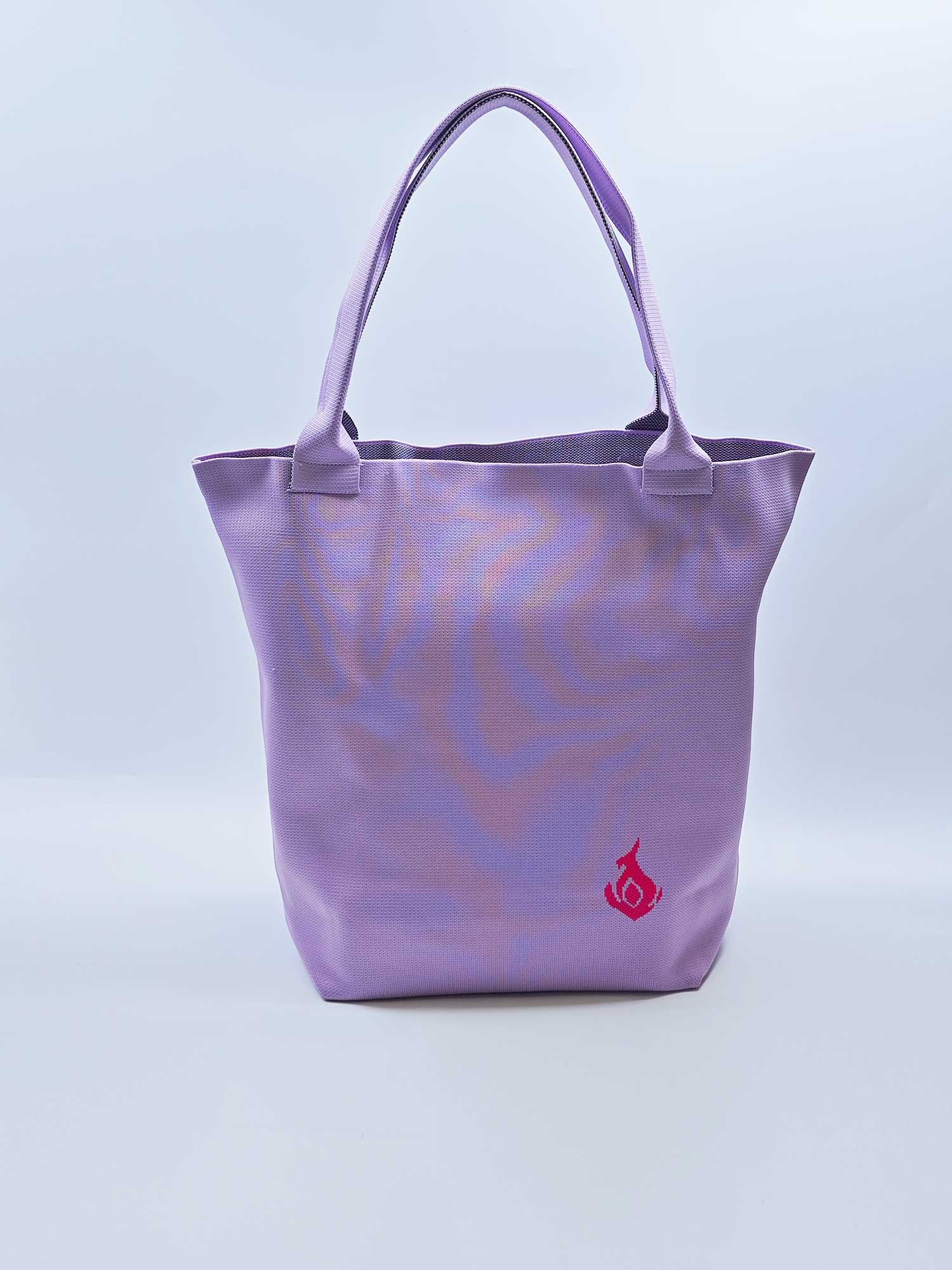 Thickened knitted large capacity solid color smiley tote bag