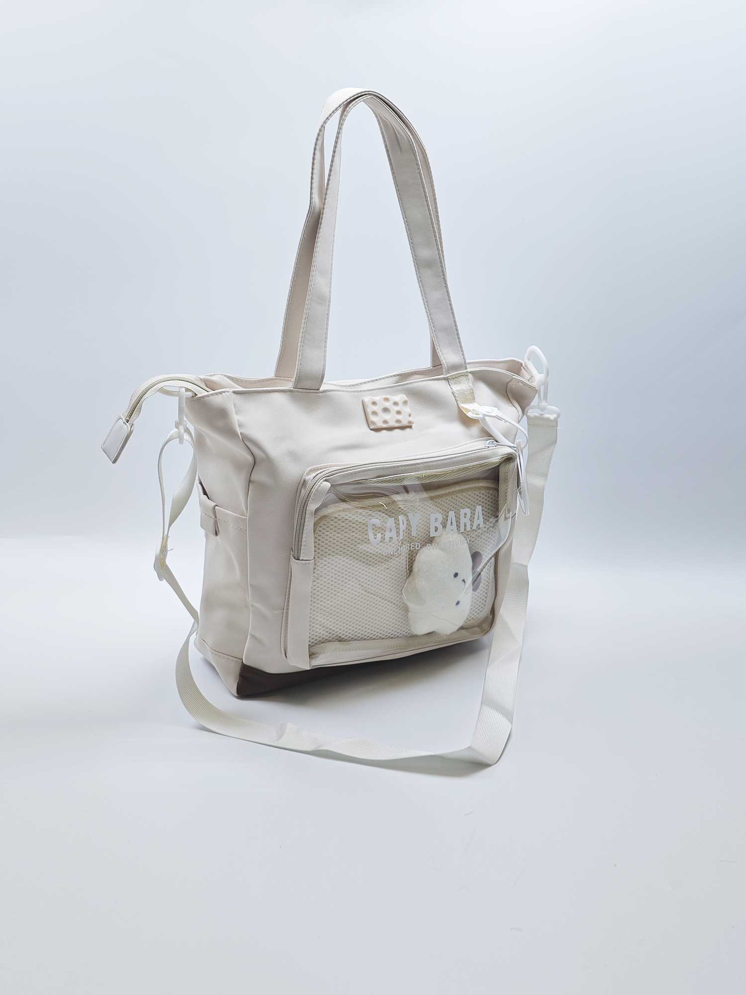 Large capacity student tote travel bag with visual layer