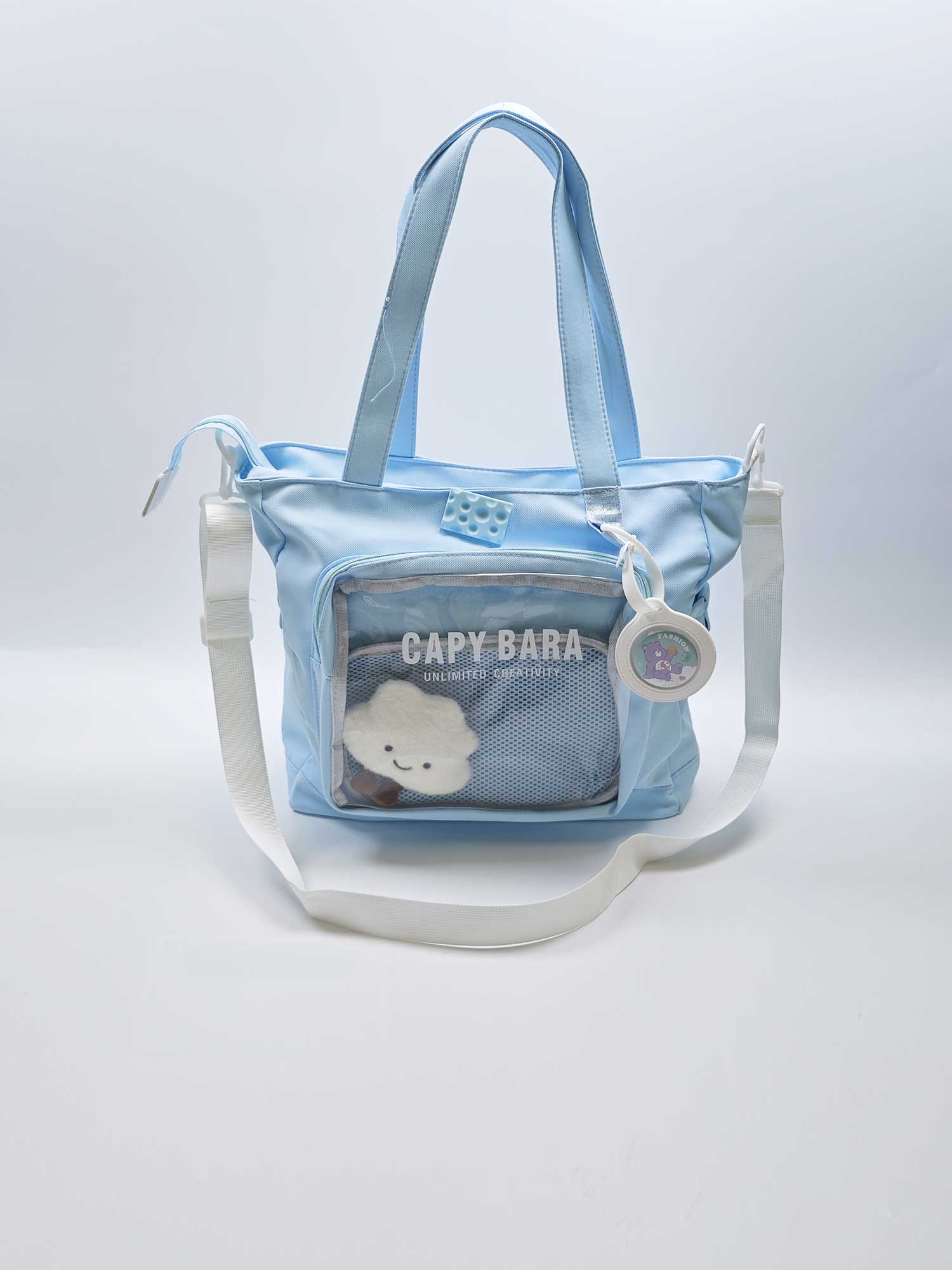 Large capacity student tote travel bag with visual layer