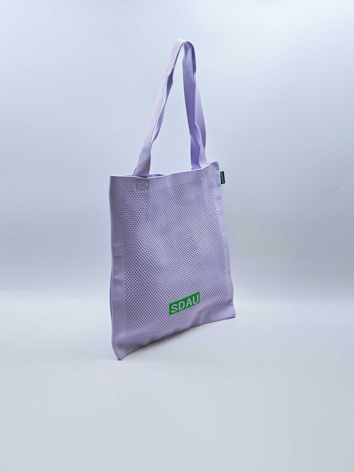 purple casual knitted tote bag