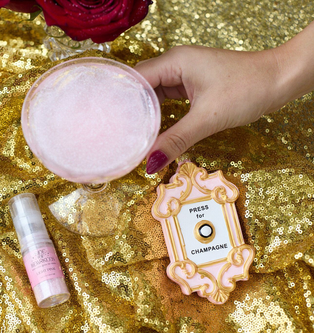 Edible Glitter 4g Spray Pump For Light Pink Cocktails & Dreams