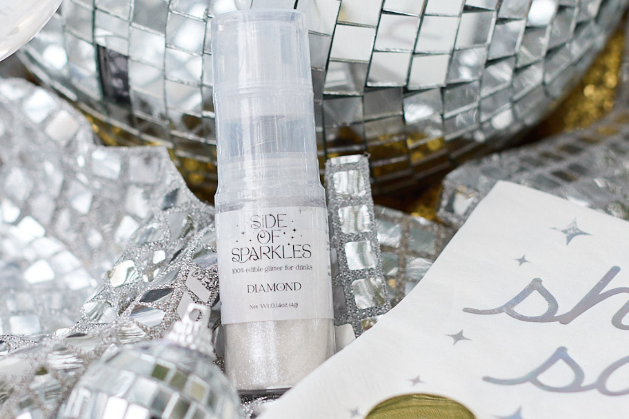 Edible Glitter 4g Spray Pump For Silvery Cocktails & Dreams