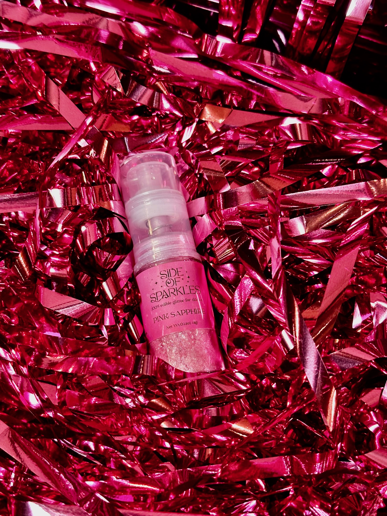 Edible Glitter 4g Spray Pump For HOT PINK Cocktails & Dreams