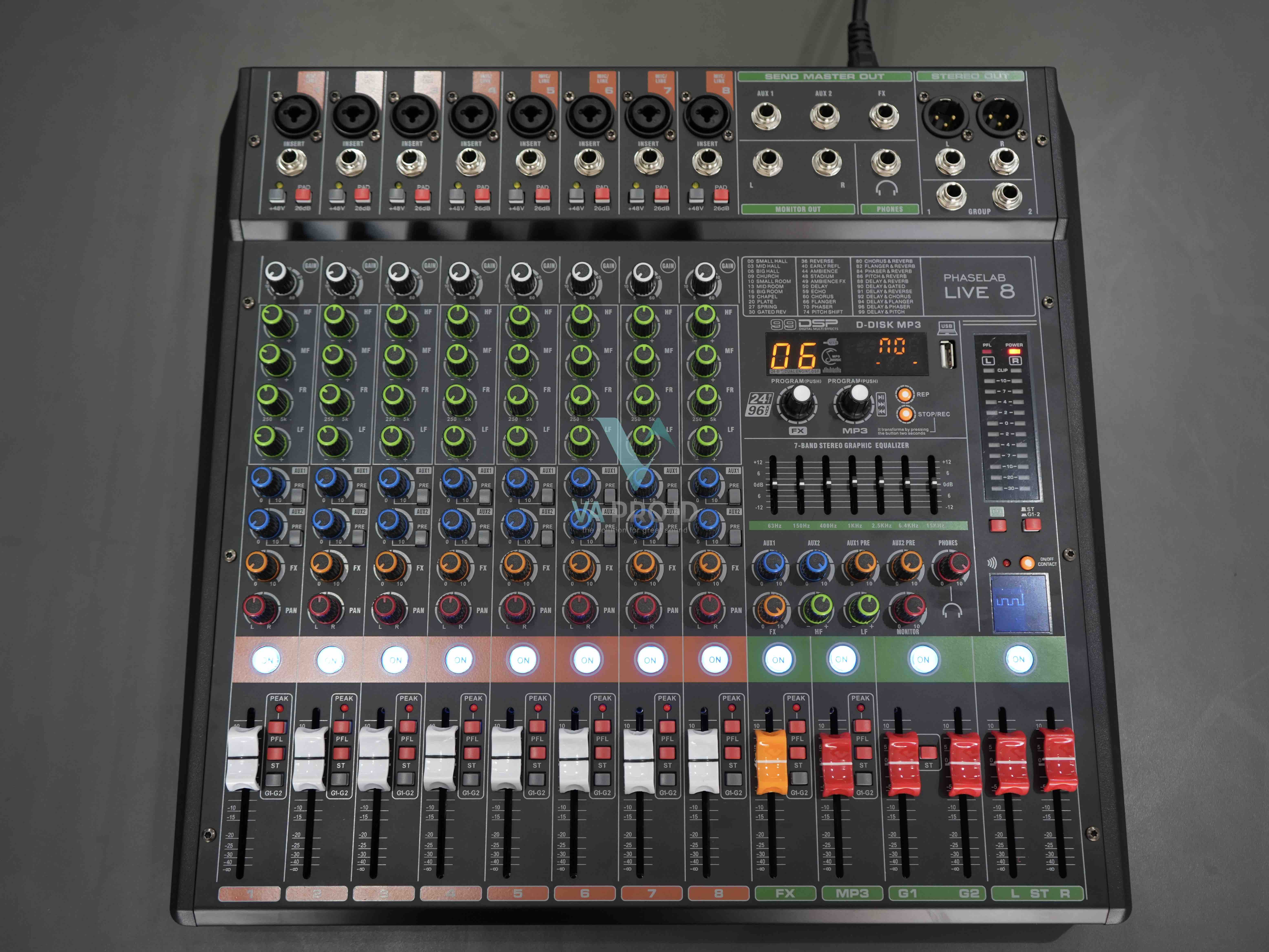Mixer audio phaselab Live 8