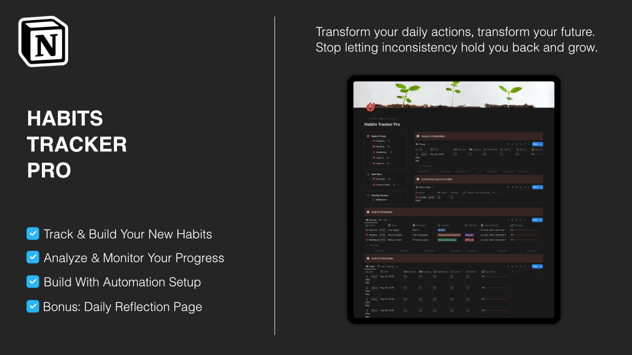 Notion Habits Tracker Pro