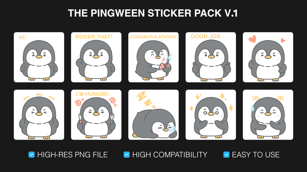 The Pingween Sticker Pack V.1