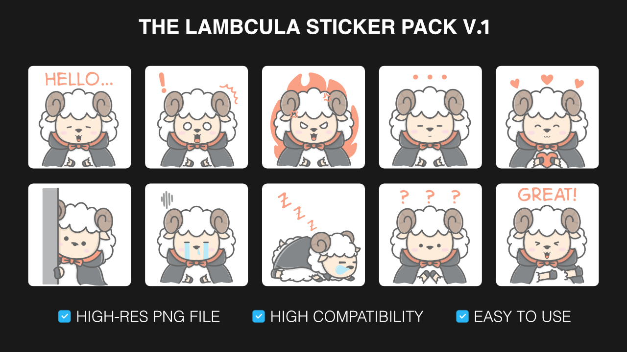 The Lambcula Sticker Pack V.1