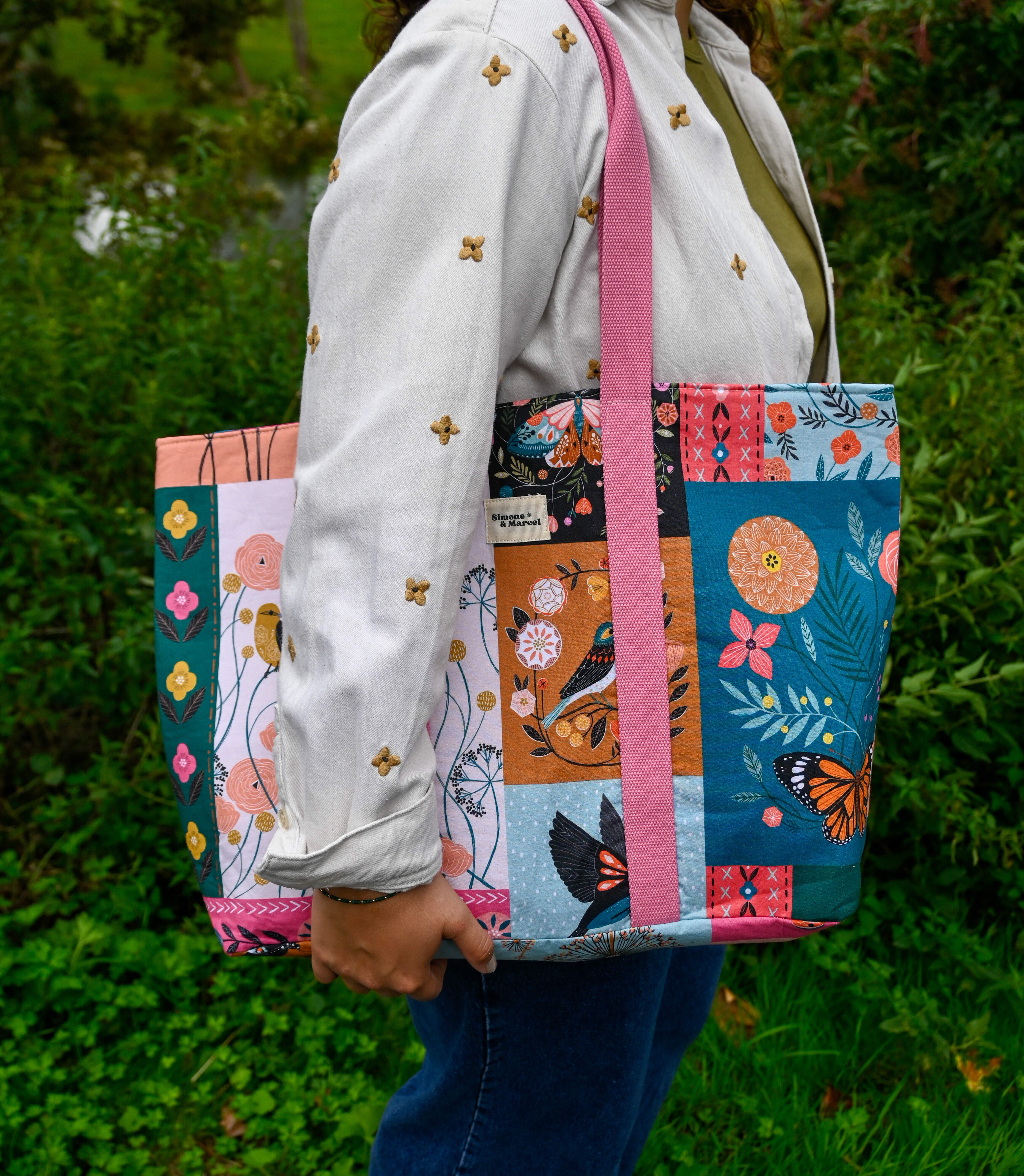 Cabas Tulum effet patchwork 