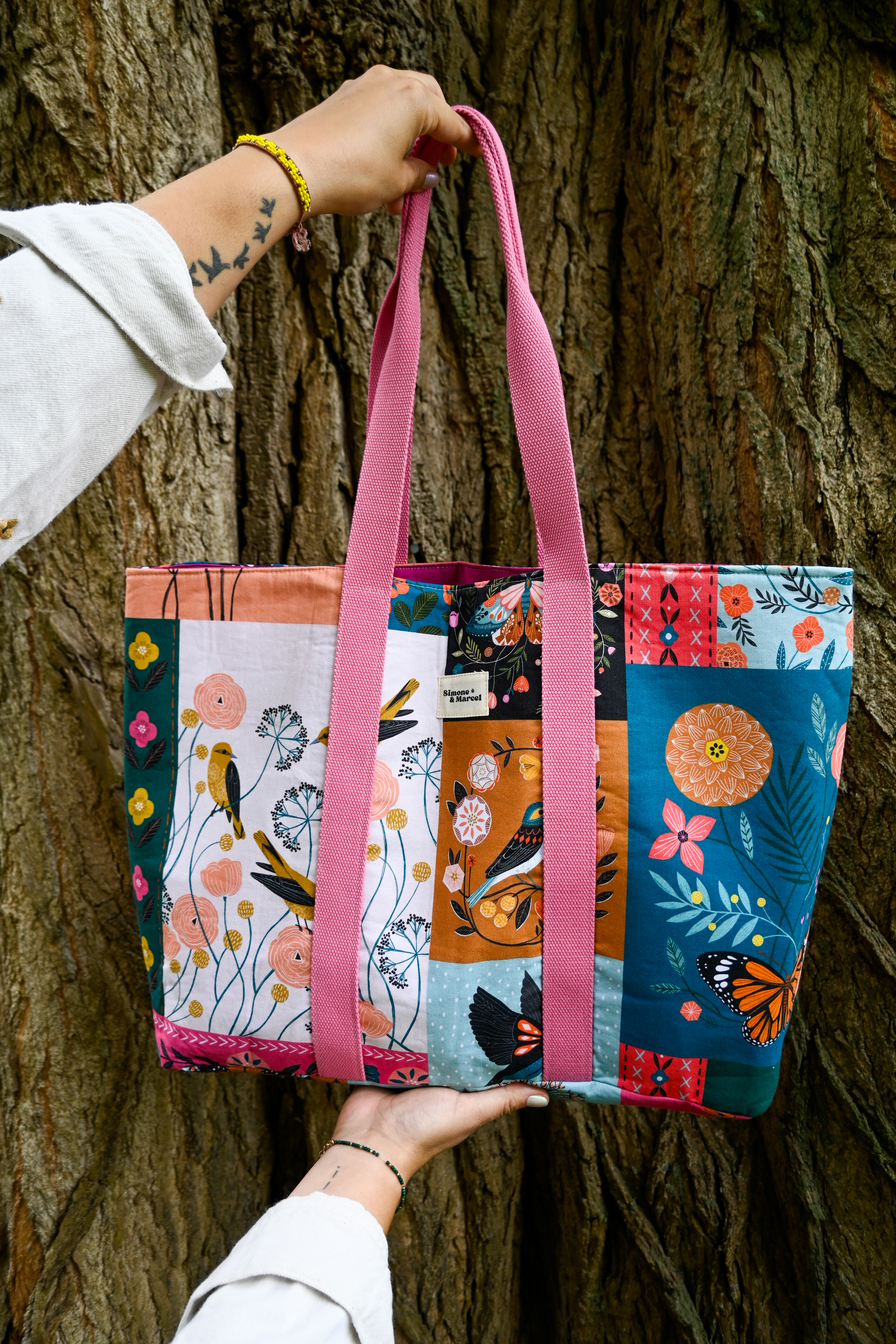 Cabas Tulum effet patchwork 
