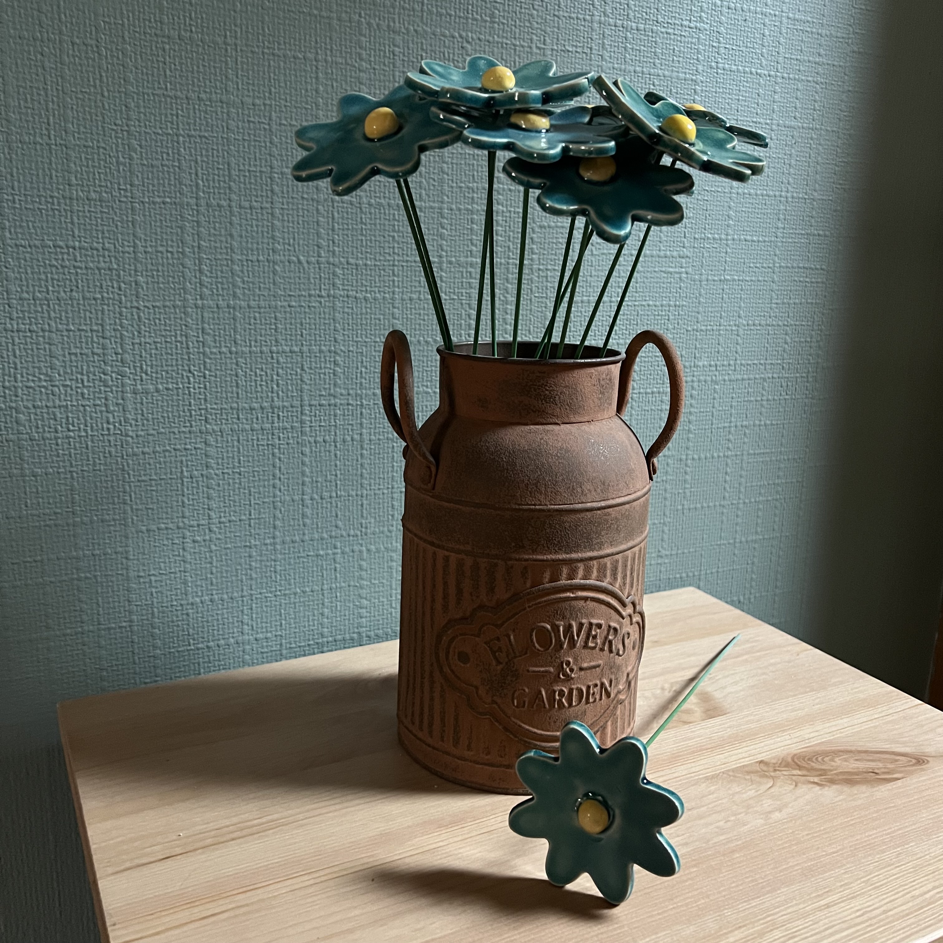 Fleurs en céramique TURQUOISE