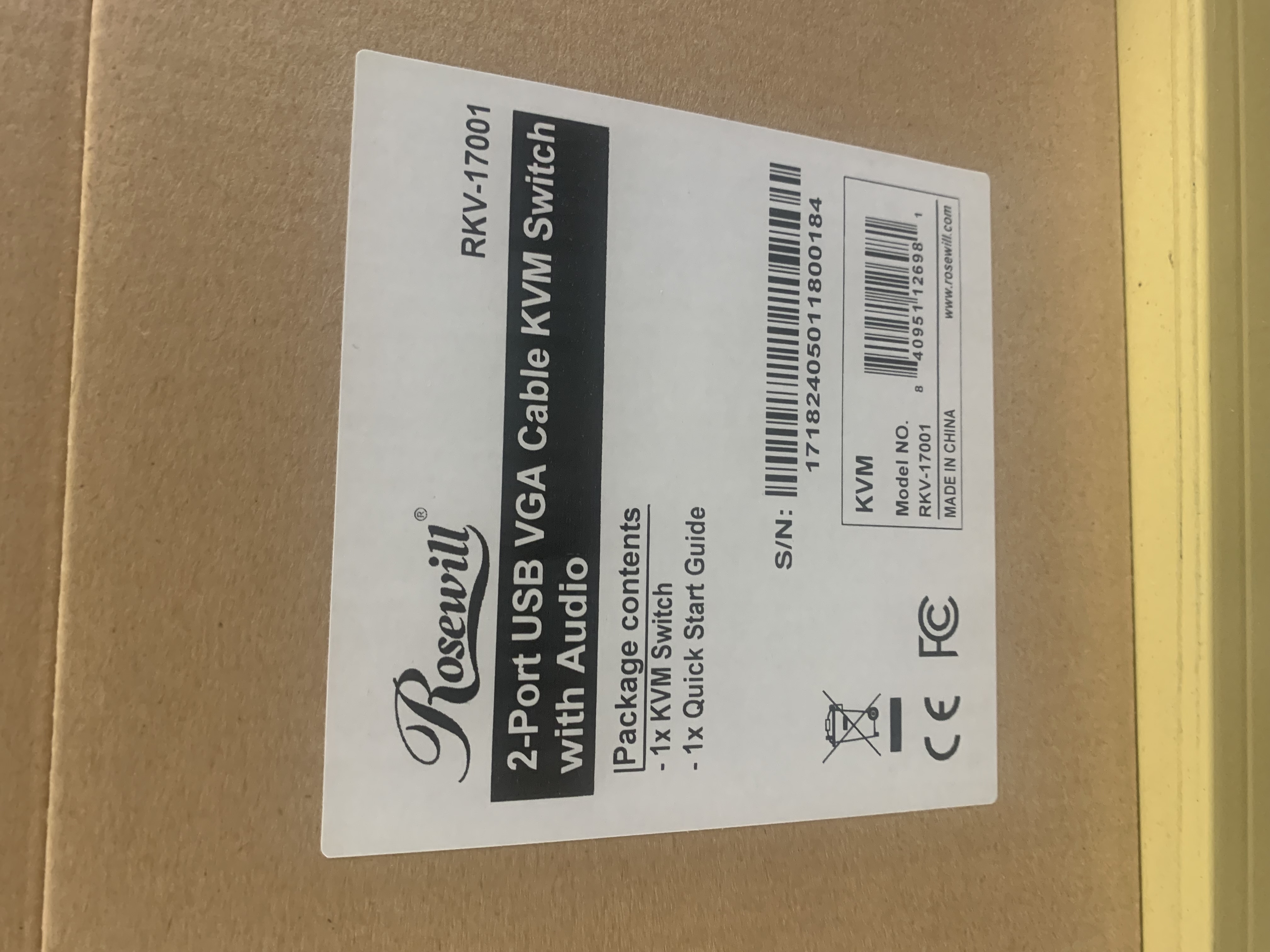 Rowewill 2 Port USB KVM Switch