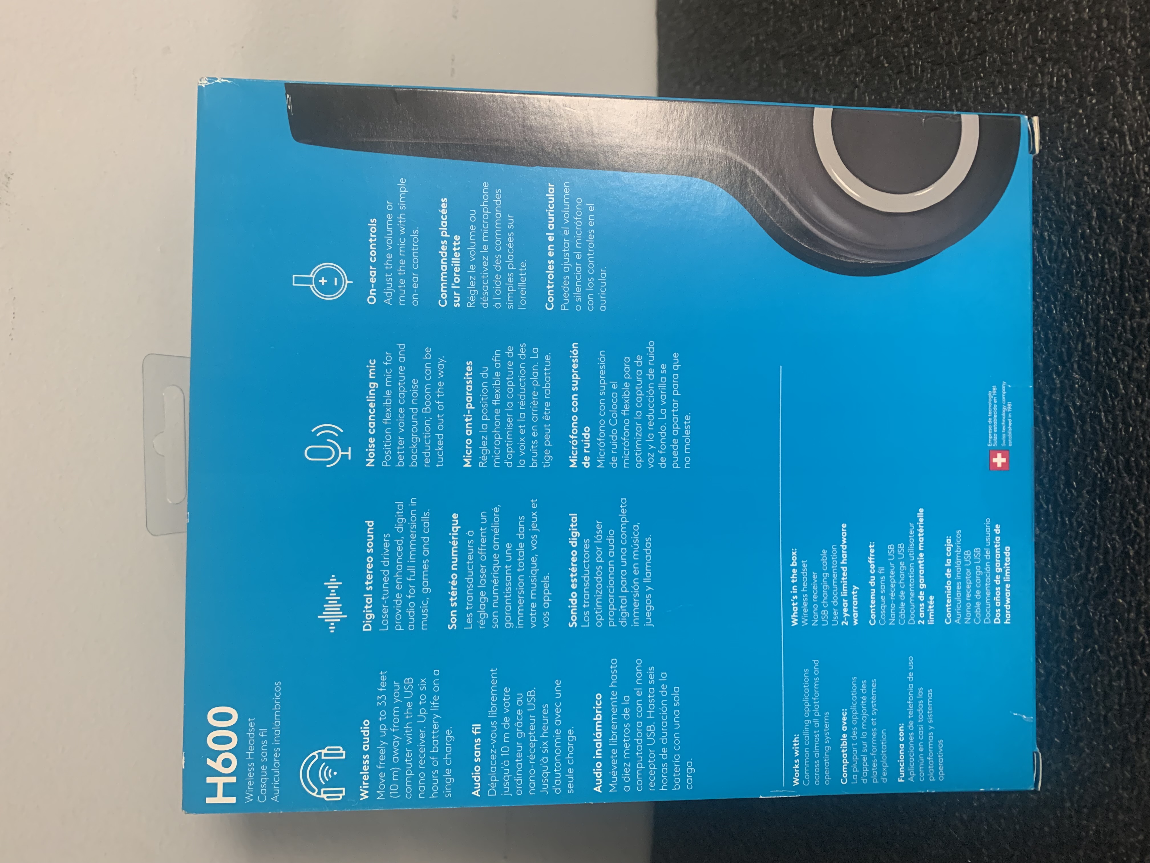 Logitech H600 Wireless Headset with Noise-Cancelling Mic - Black