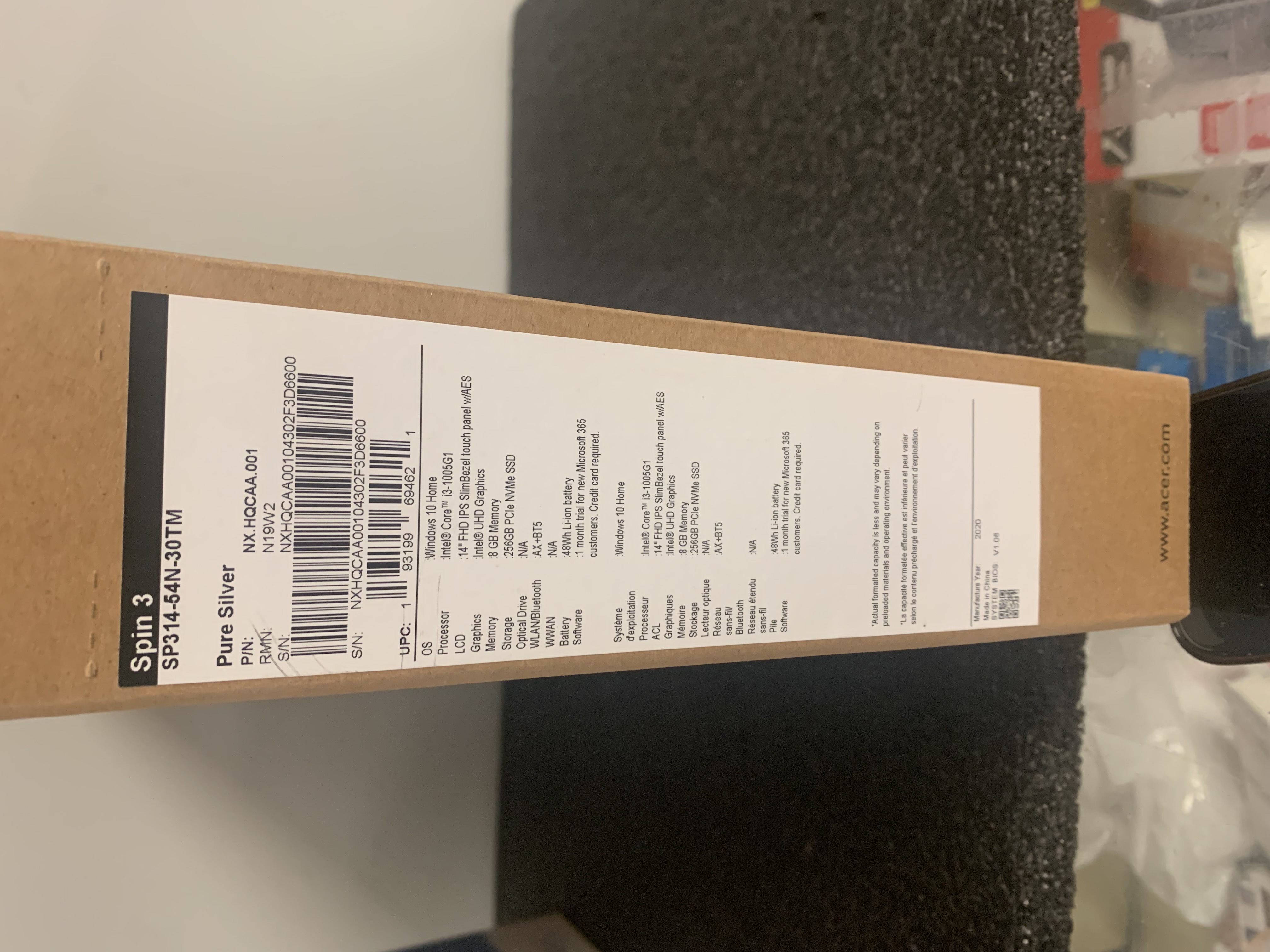 Open box Acer i3 Laptop as pictured