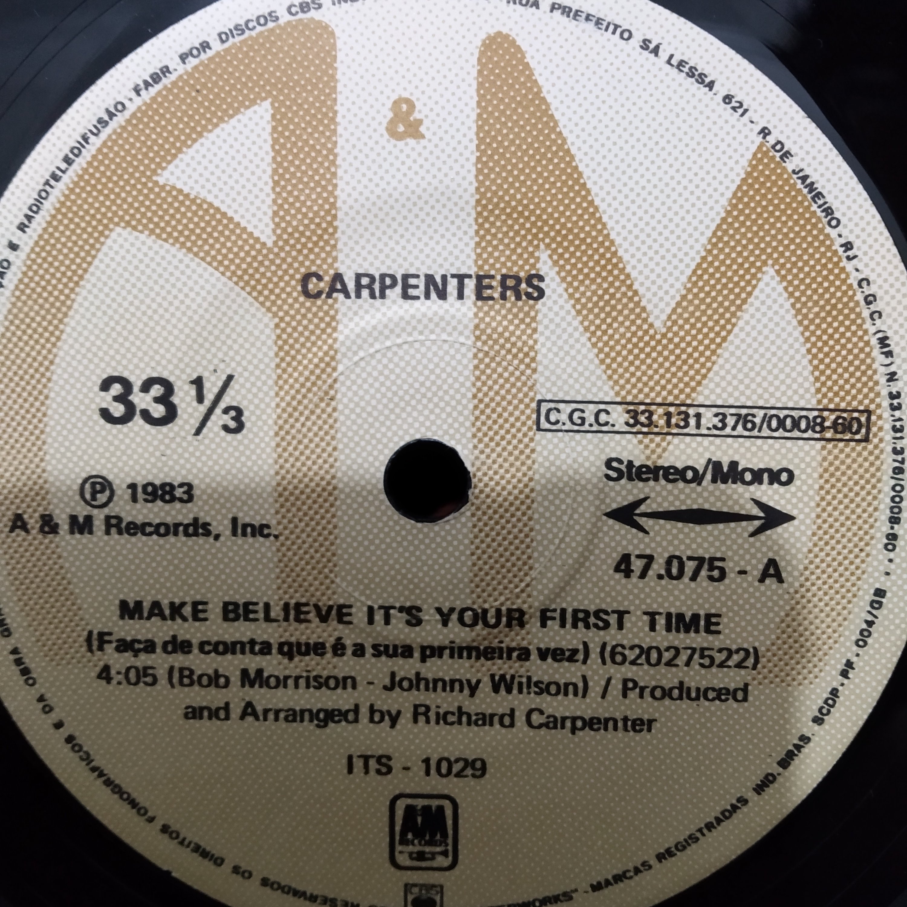 Vinil Compacto Carpenters - Make Believe It's Your First Time