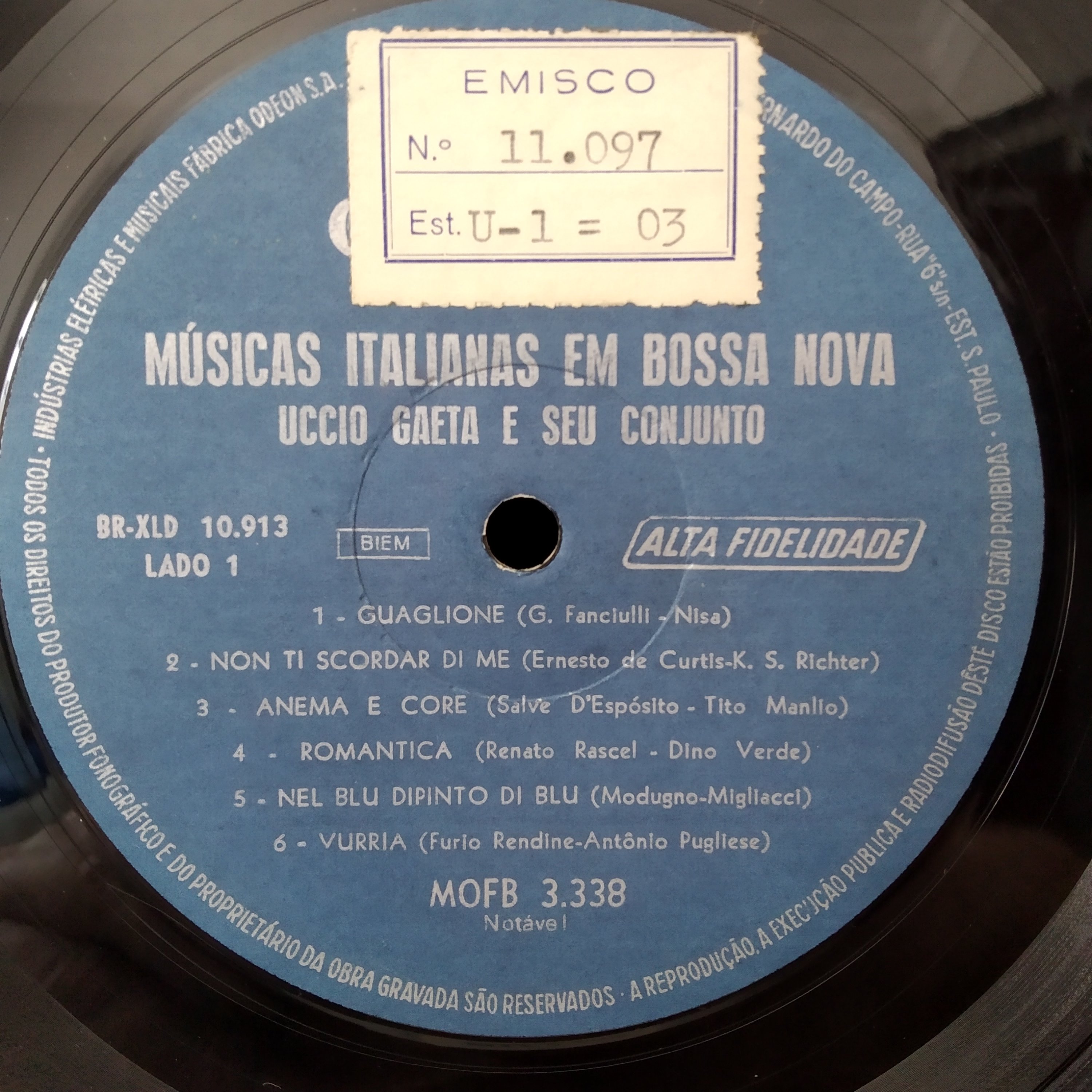 Músicas Italianas em Bossa Nova - Uccio Gaeta e Seu Conjunto