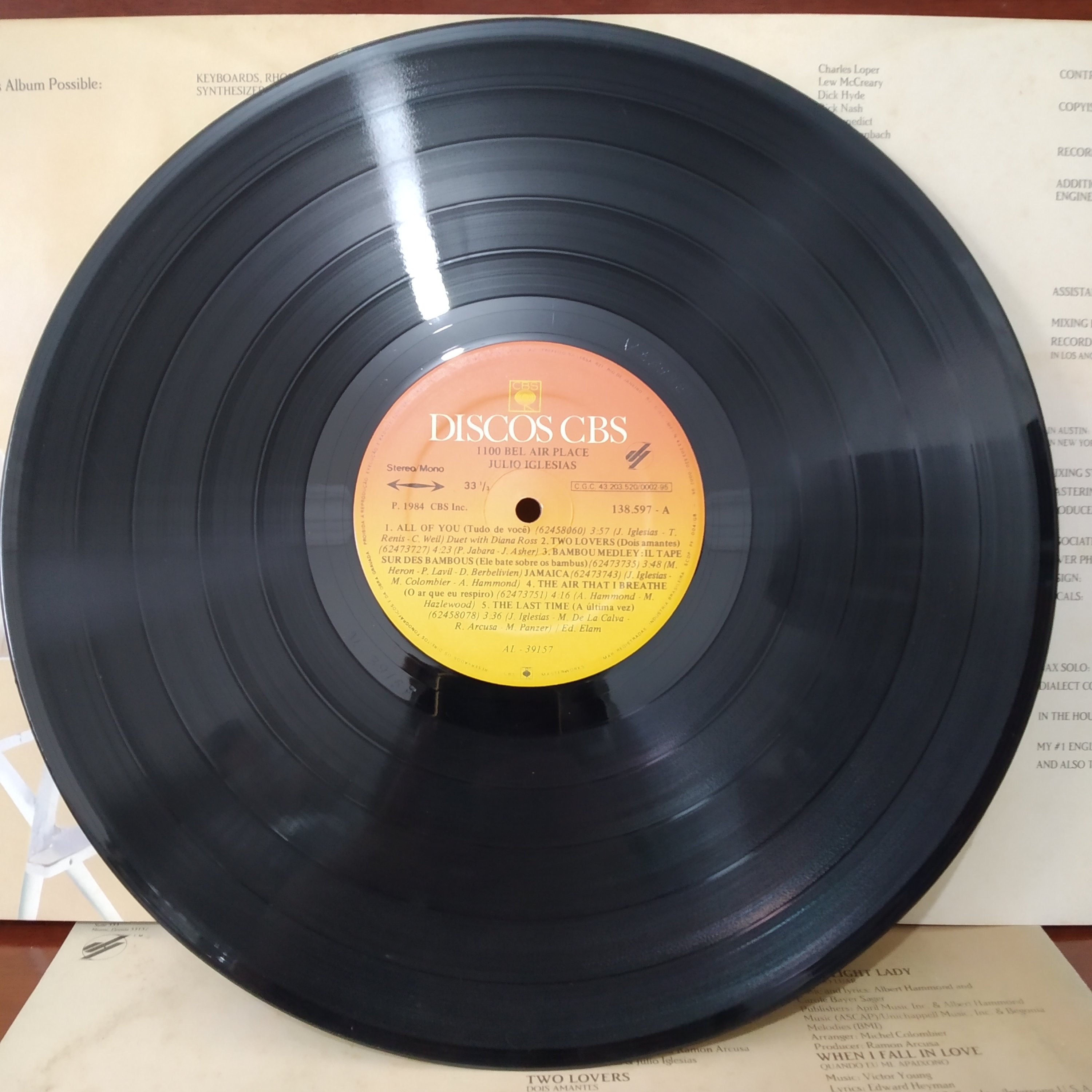 LP Vinil Julio Iglesias - 1100 Bel Air Place