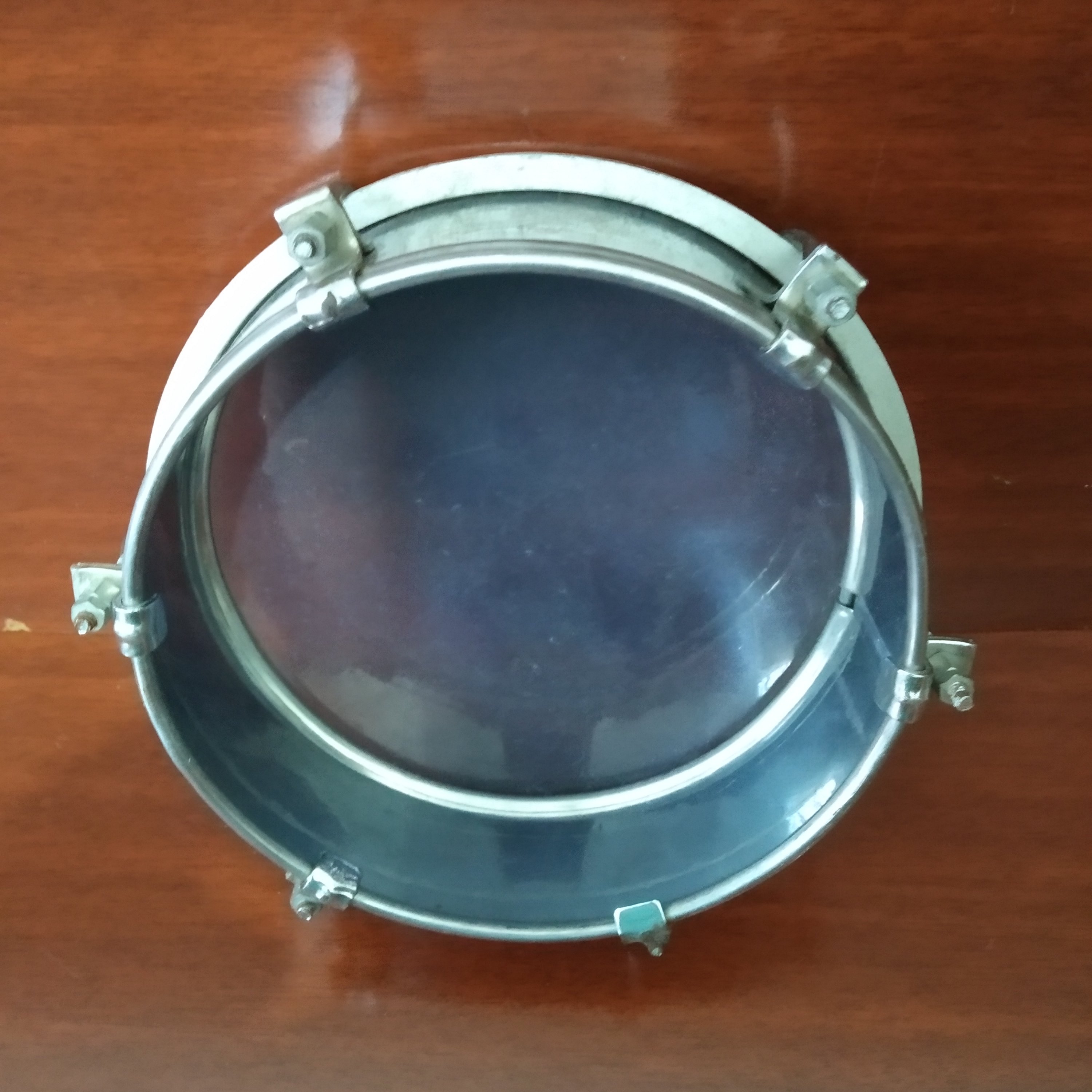 tamborim antigo de metal 6 polegadas