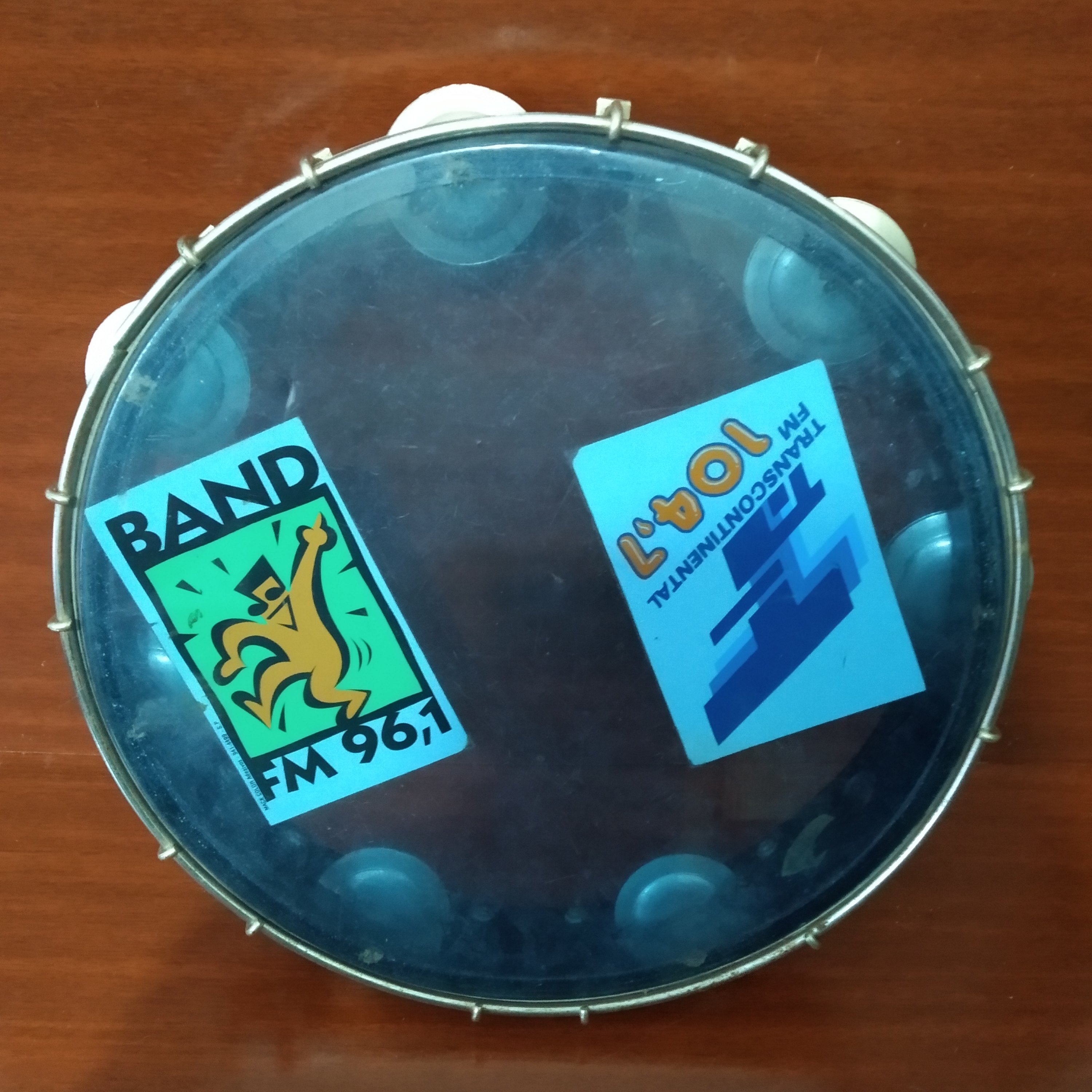 Pandeiro antigo de madeira 12 plegadas