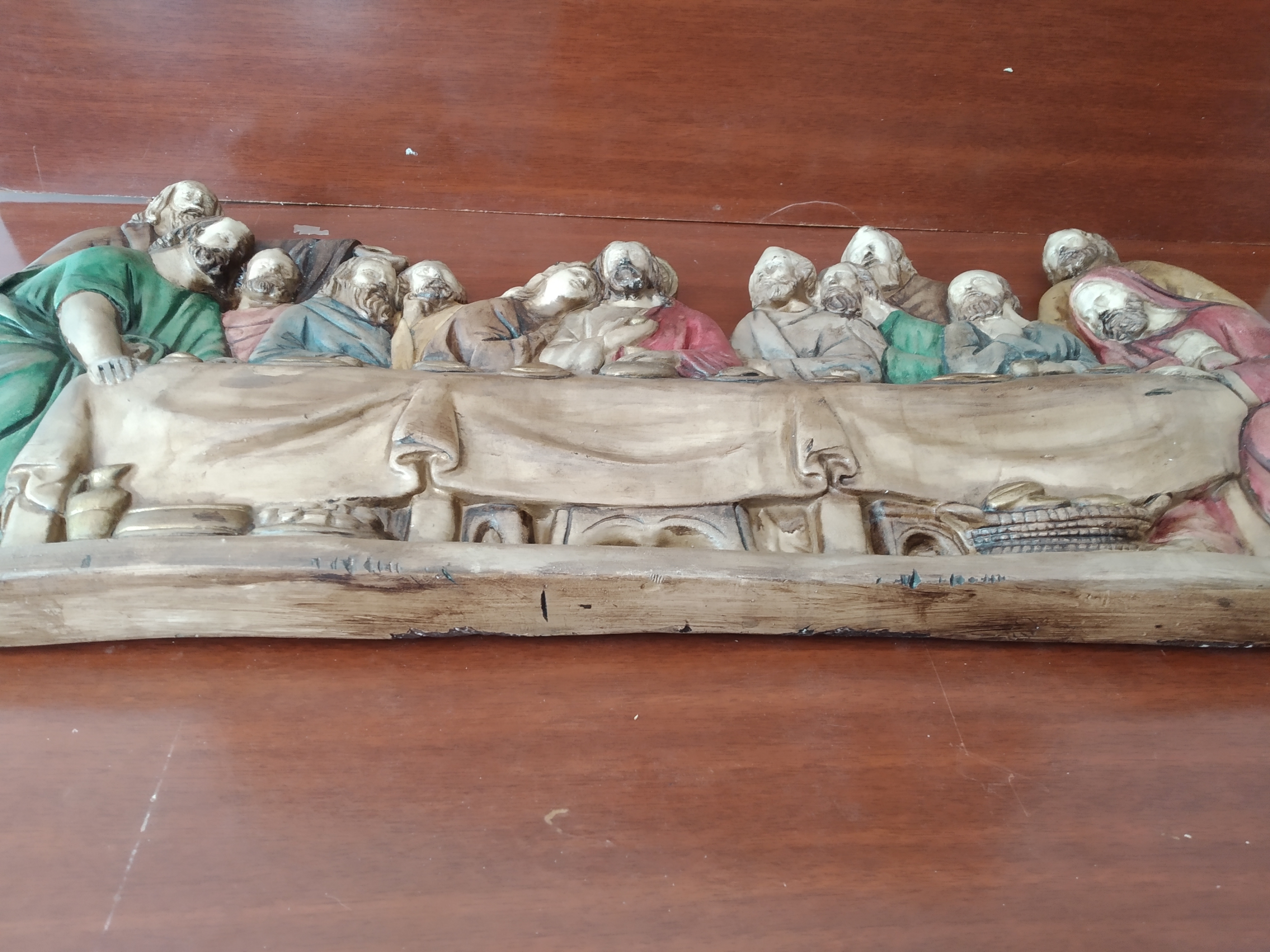 Escultura da Santa Ceia em gesso