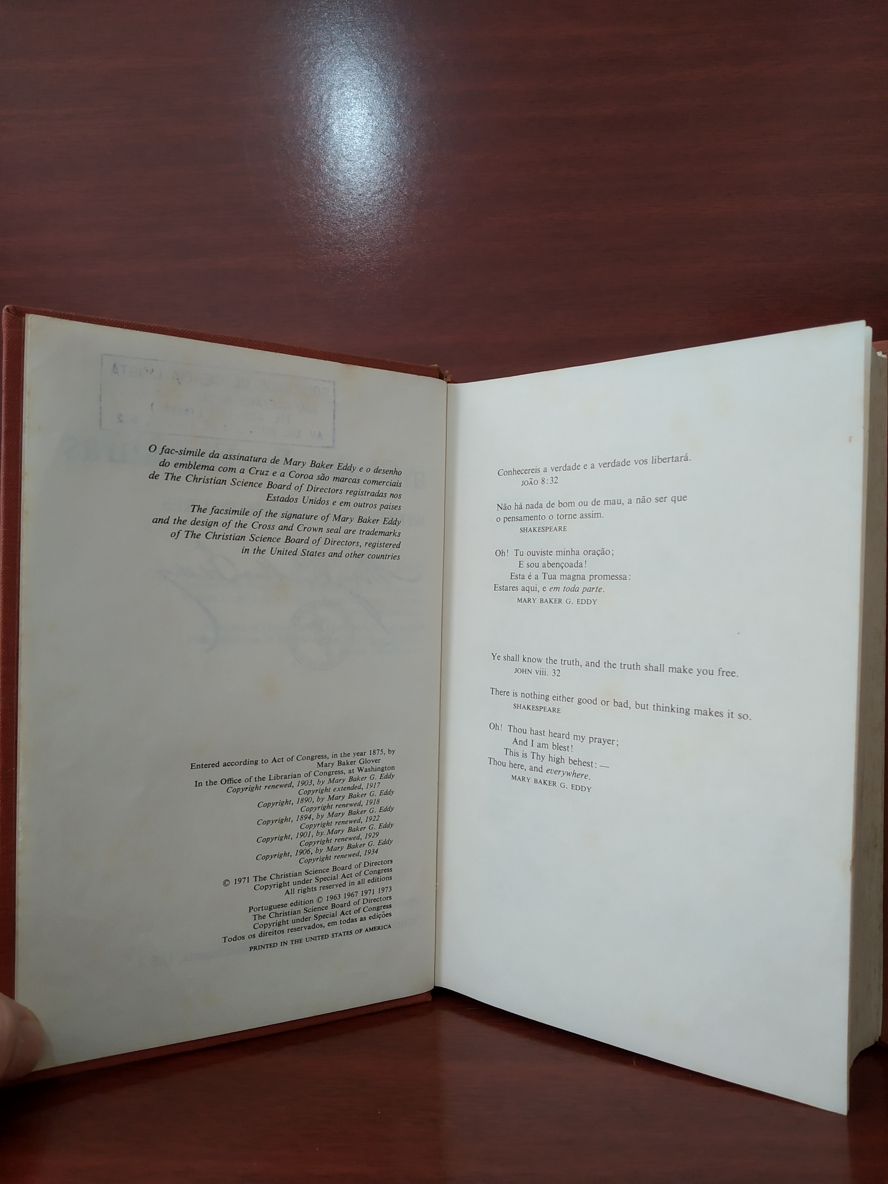 Livro Ciência e Saúde com as Chaves das Escrituras