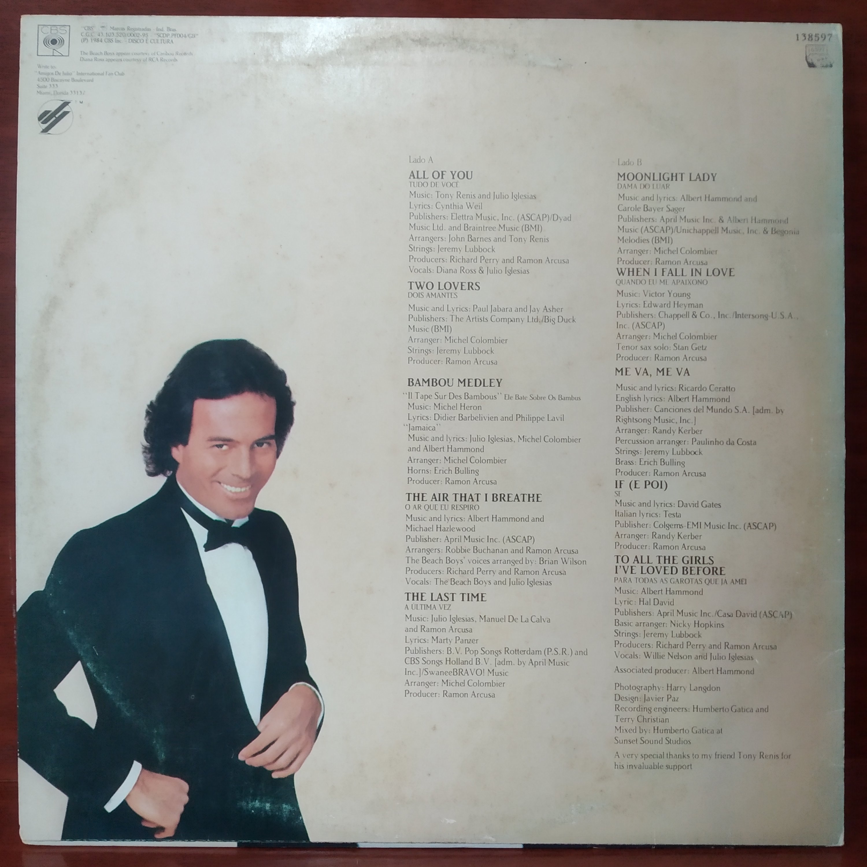 LP Vinil Julio Iglesias - 1100 Bel Air Place