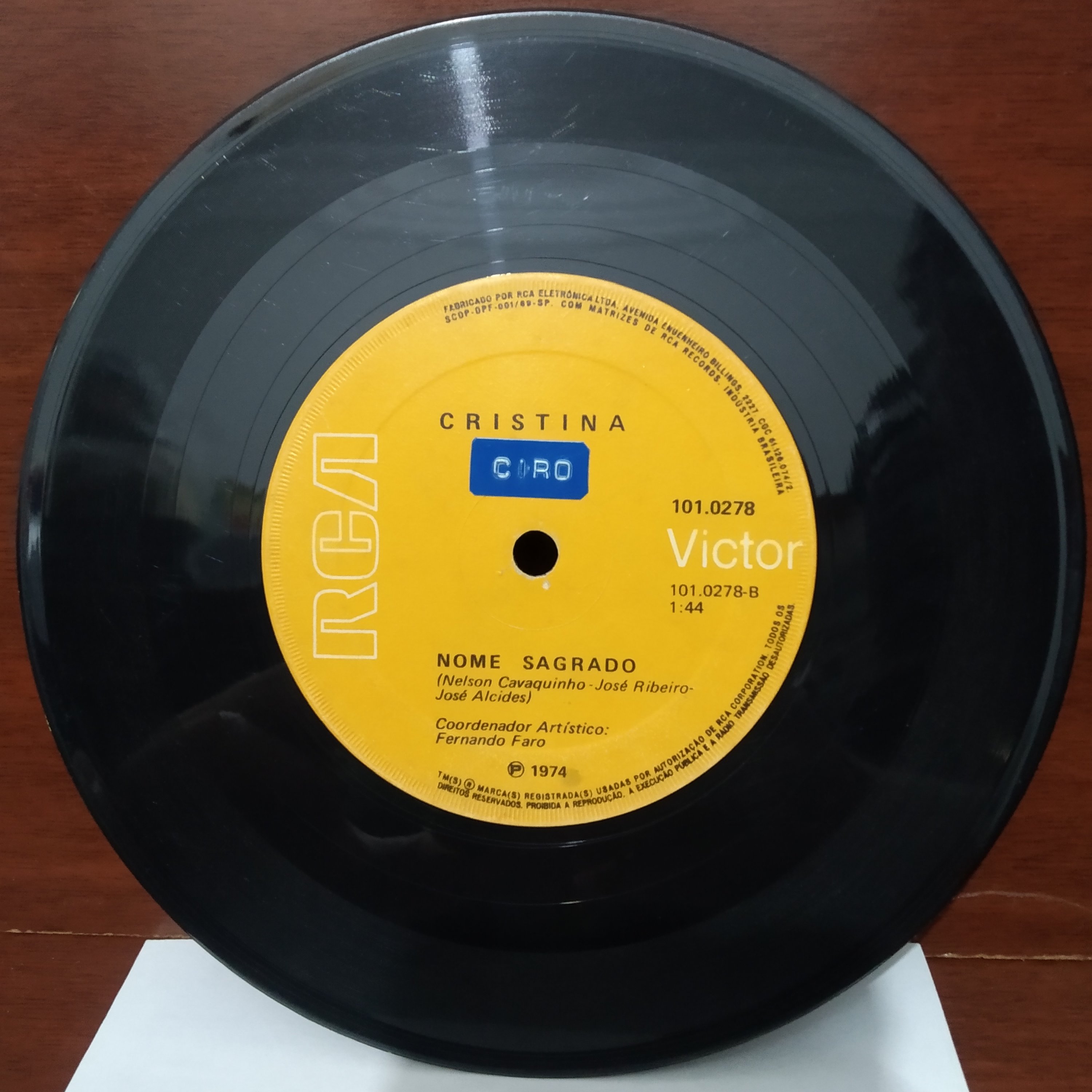 Disco Compacto de vinil 'Quantas Lágrimas' - Cristina