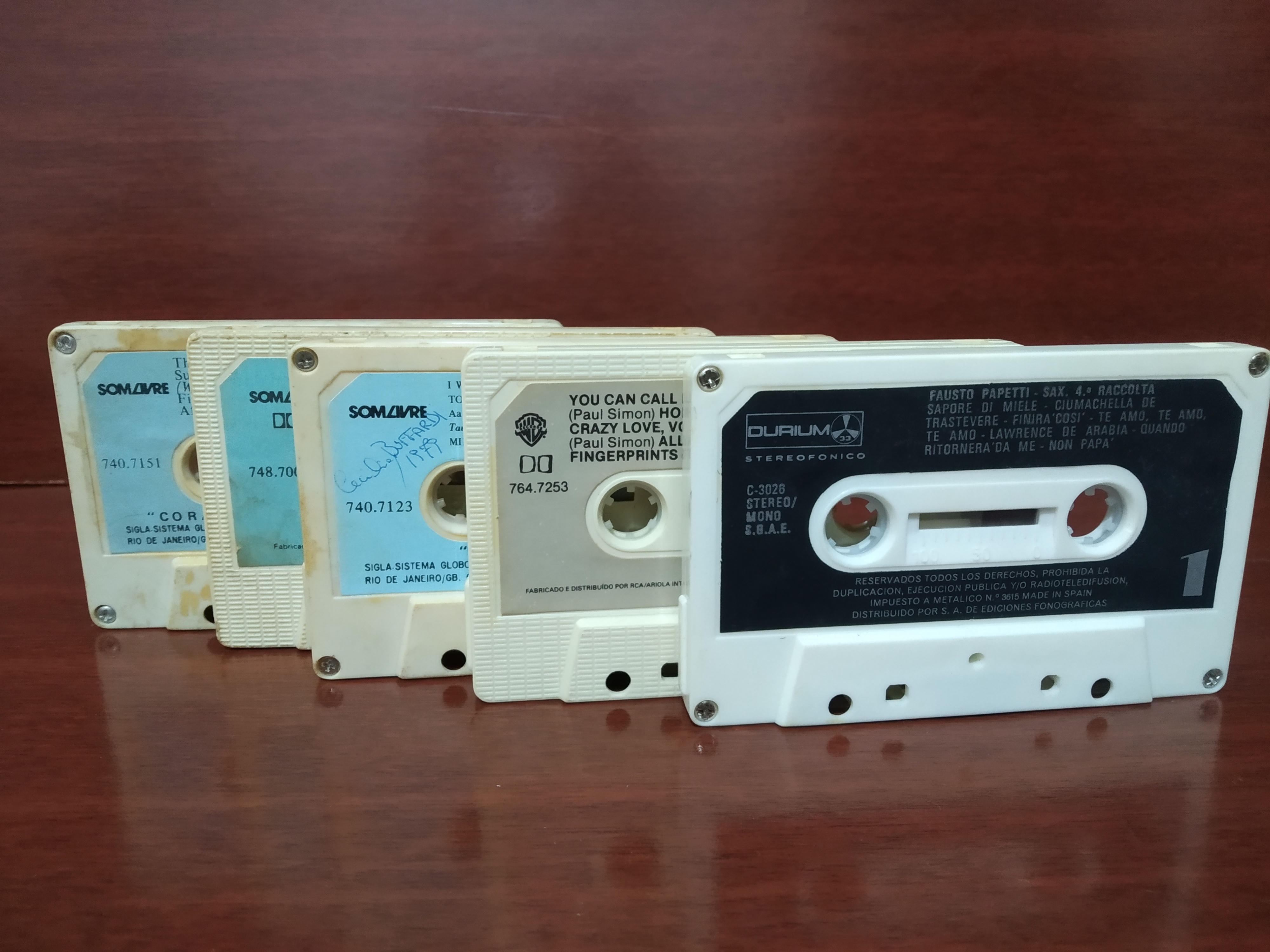 Combo 5 fitas K7 sem caixa