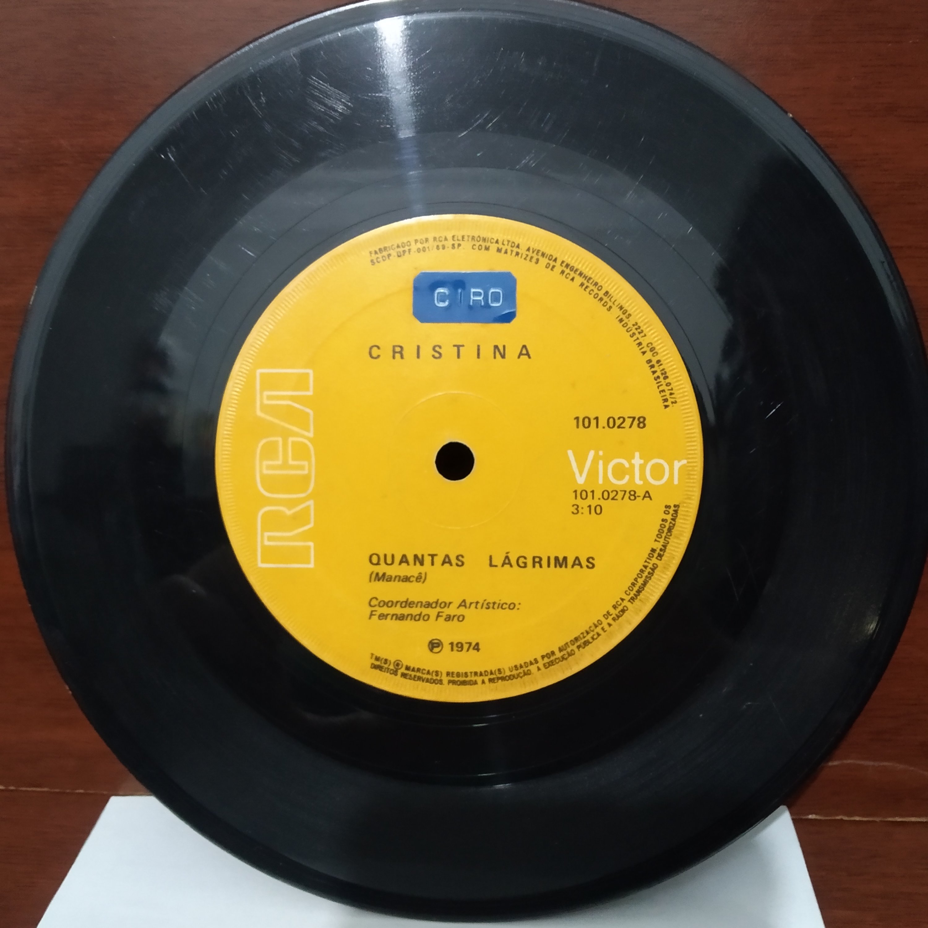 Disco Compacto de vinil 'Quantas Lágrimas' - Cristina