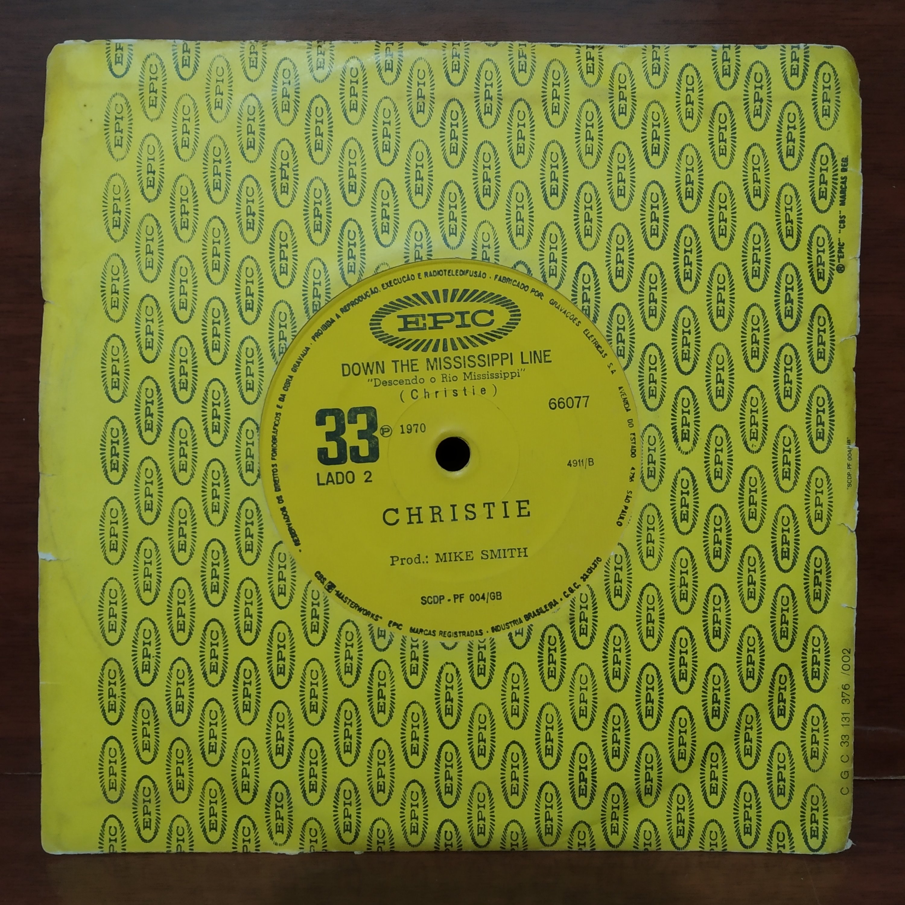 Disco de vinil Christie - Down the Mississippi Line