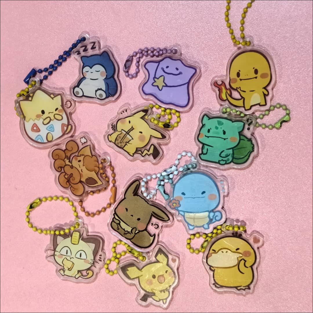 Acrylic Keychain - Clear + BallChain