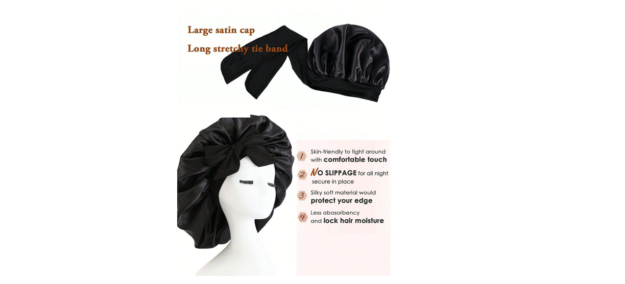 1PC Silk Bonnet For Sleeping 