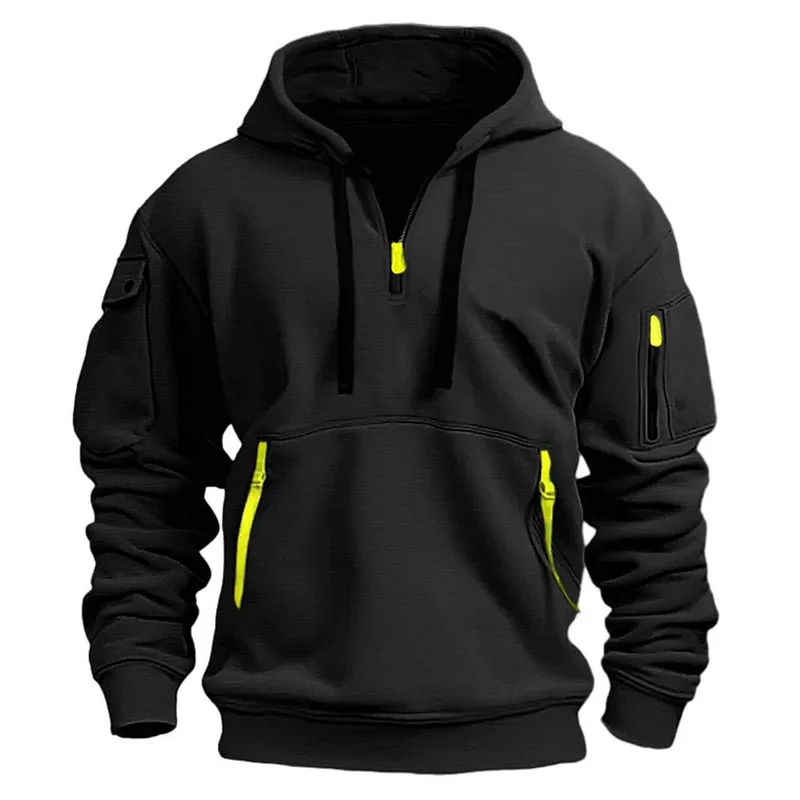 Black Hoodie with Neon Accents