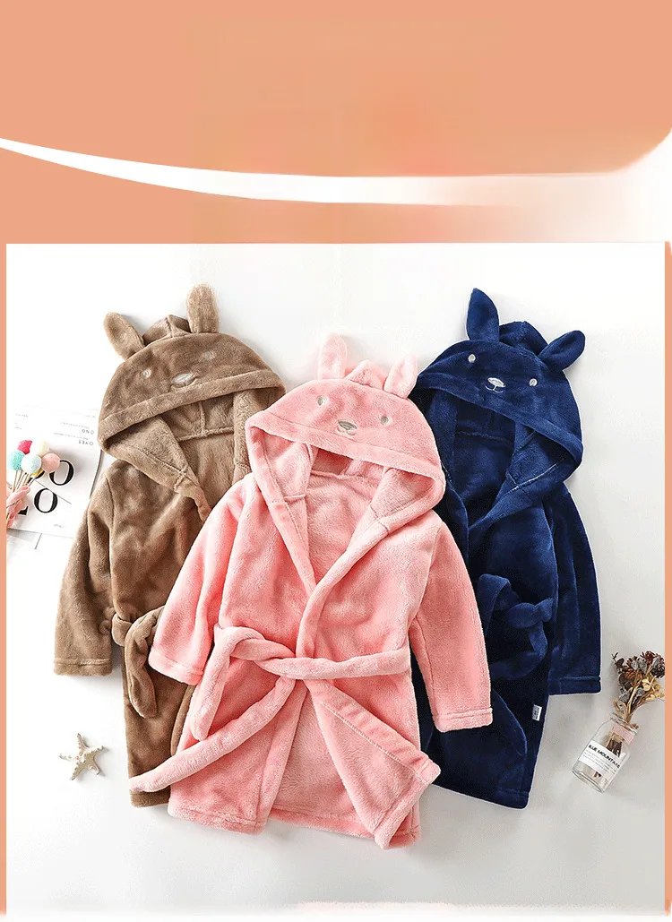 Kids Soft Animal Hooded Bathrobe