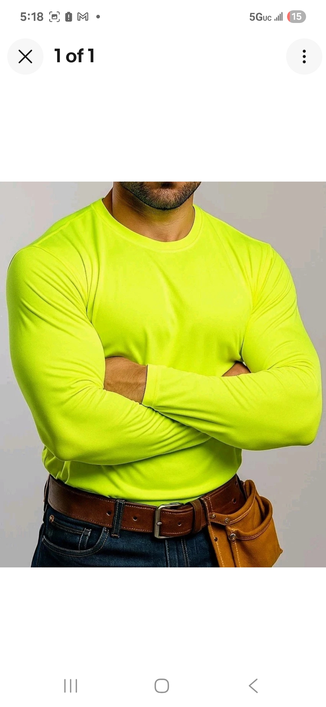 Neon Yellow Long Sleeve Work Shirt
