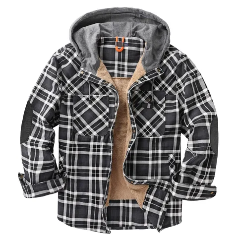 Men’s Plaid Hooded Jacket