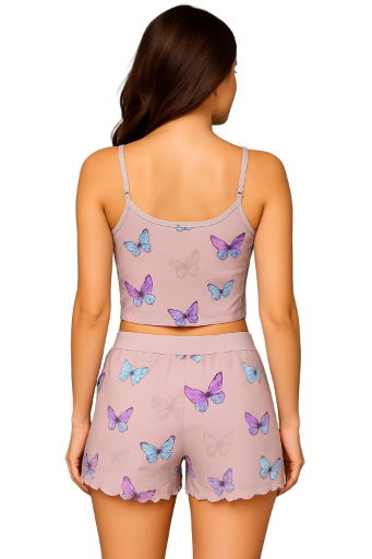 Women's Butterfly Print Pajama Set