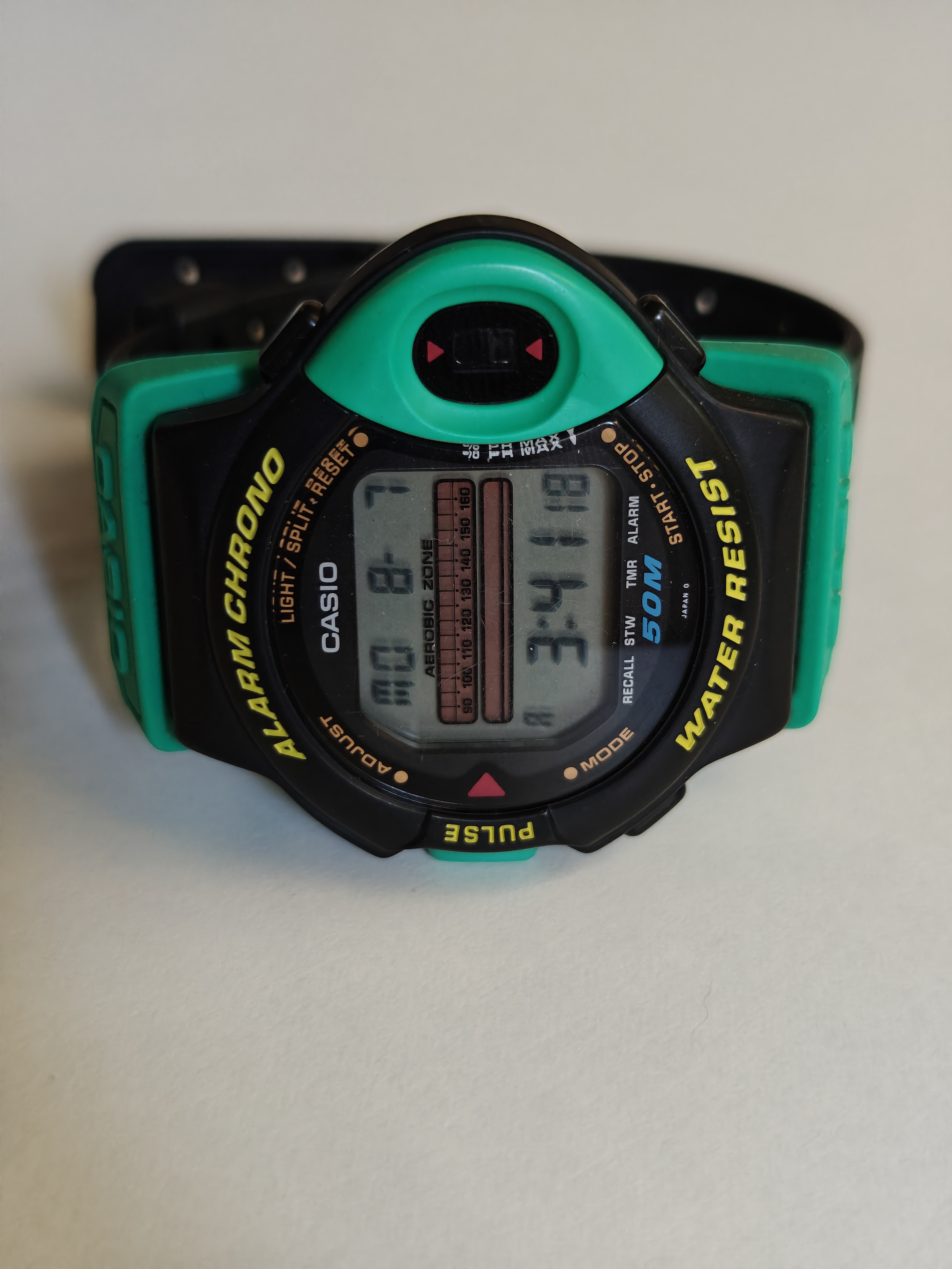 Vintage 1992 Casio JP-200W Exercise Pulse Monitor Watch - NOS